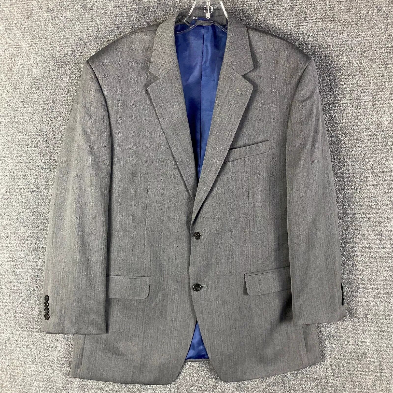 Bill Blass Bill Blass Blazer Men's 44L Suit Jacket Gray Wool 2 Buttons Size 44L - 1 Thumbnail