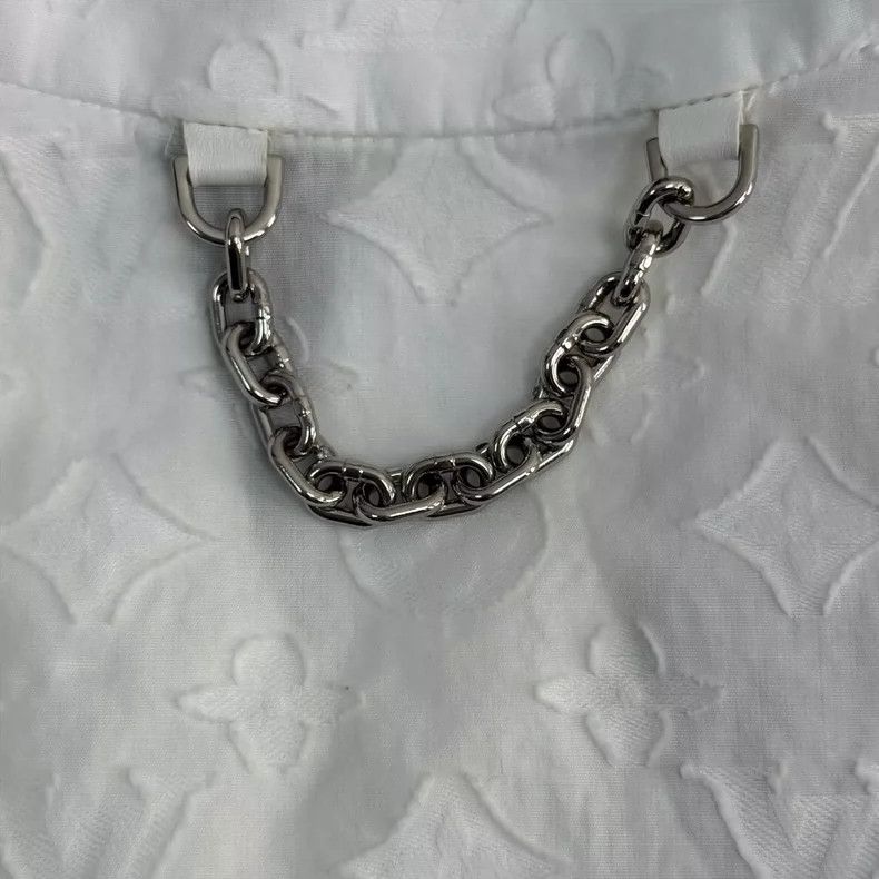 Louis Vuitton Louis Vuitton White short sleeve shirt with dark lines and Size XS / US 0-2 / IT 36-38 - 8 Thumbnail