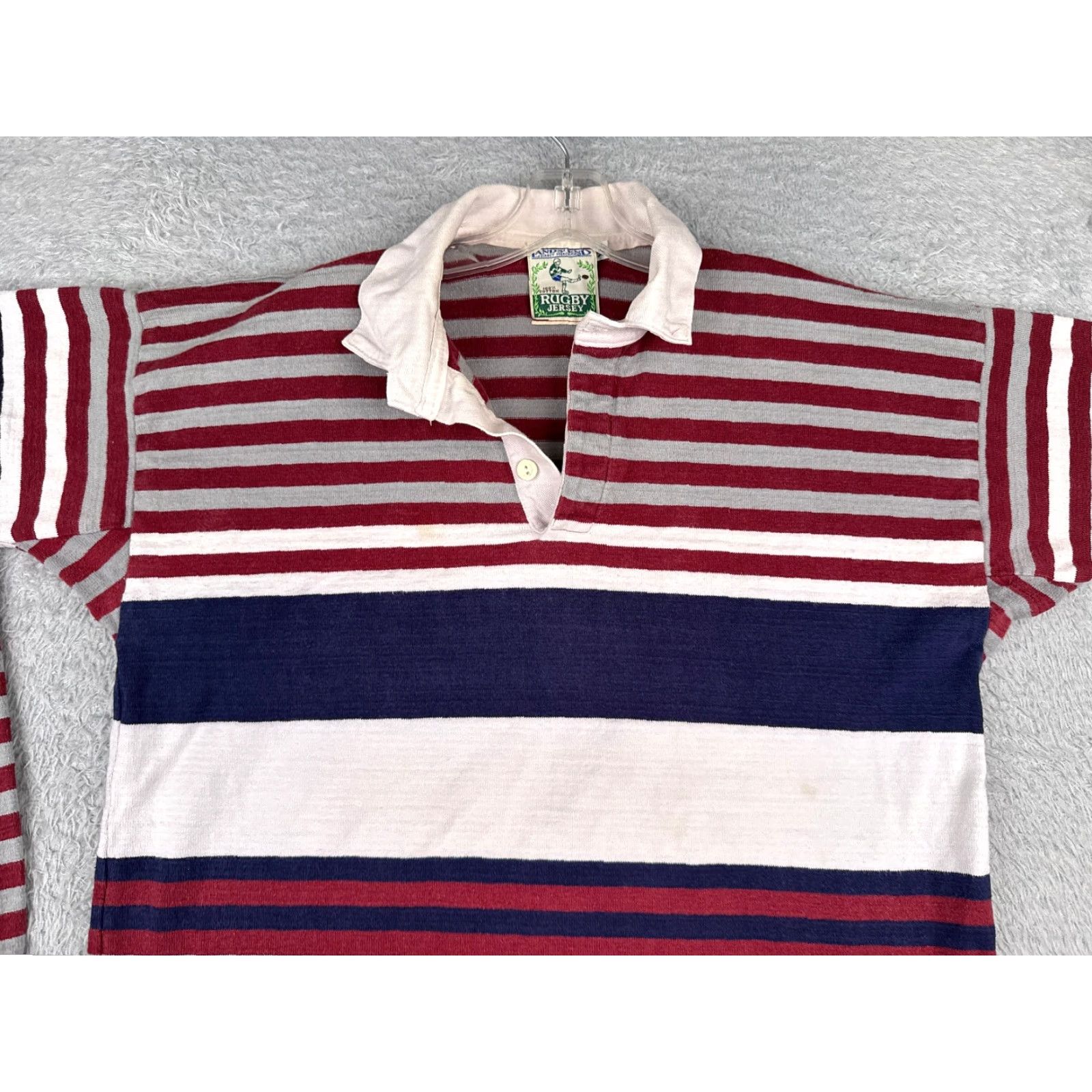 Lands' End Lands End Polo Shirt Men XL Red Blue Gray Stripe Long Sleeve Size US XL / EU 56 / 4 - 4 Thumbnail
