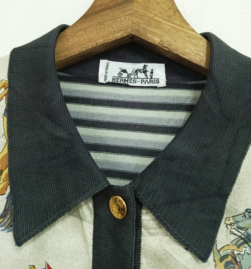 Hermes 80s Hermes Cirque Mollier Phillip Dumas Blouse Silk Cotton Size M / US 6-8 / IT 42-44 - 14 Thumbnail