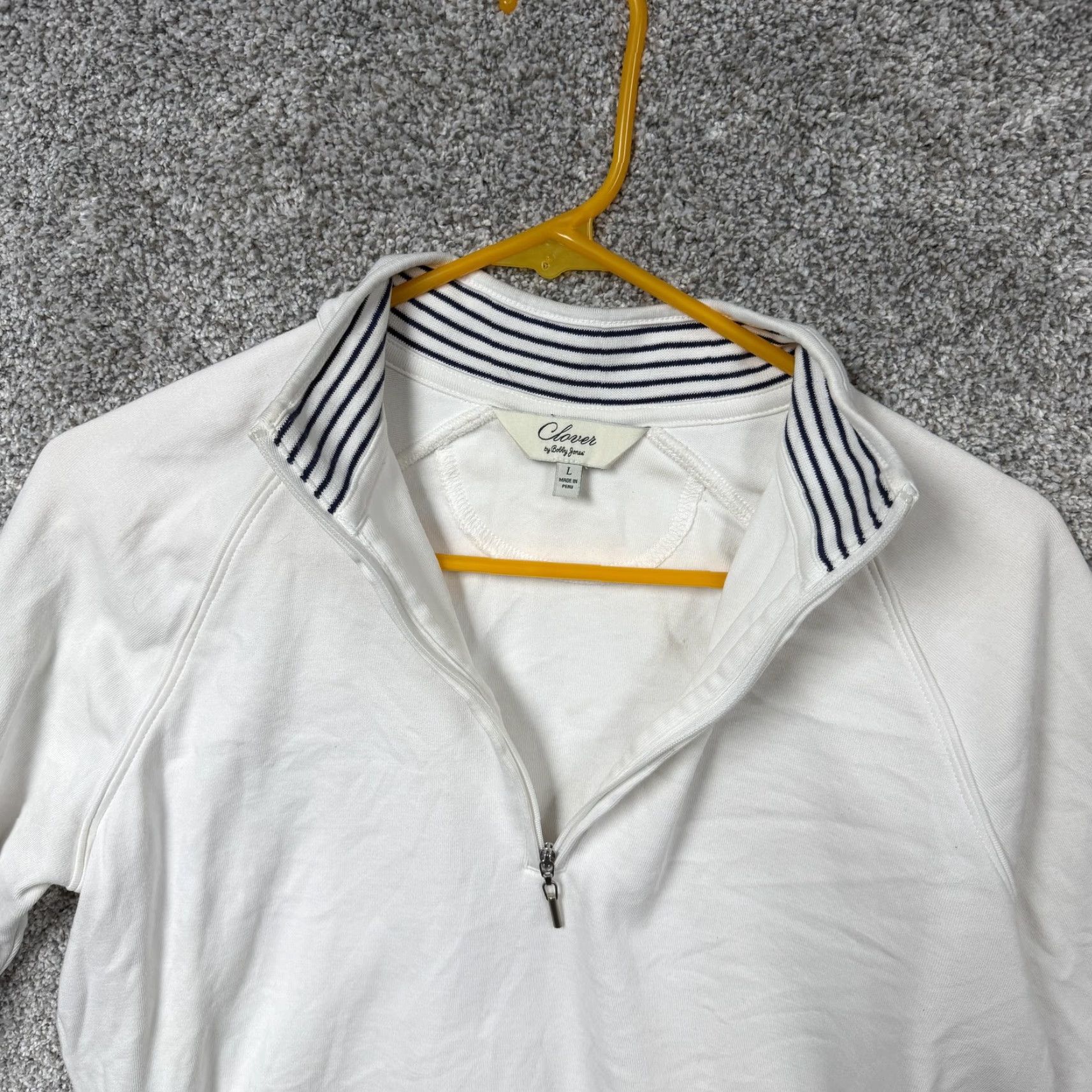 Vintage VINTAGE Clover by Bobby Jones Pullover L Women 1/2 Zip Raglan Long Sleeve Mock Neck White Sports Shirt Size L / US 10 / IT 46 - 6 Thumbnail