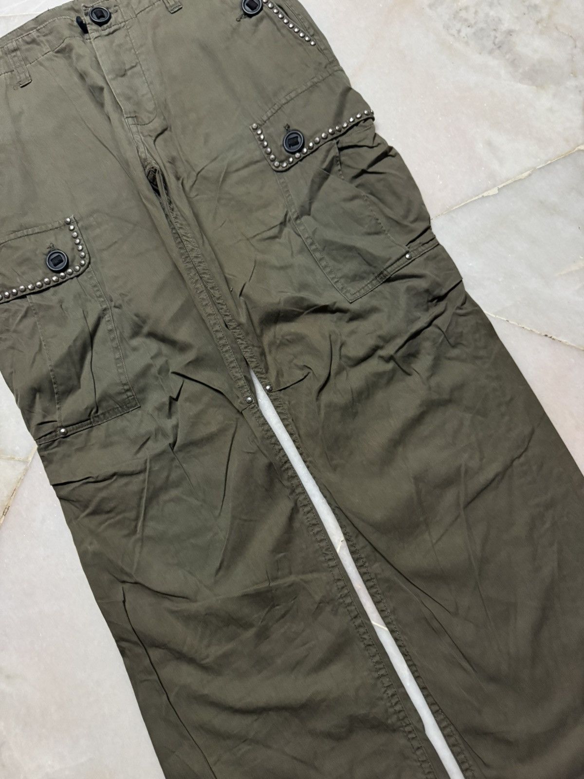 Seditionaries 💥STUDDED PUNK CARGO MADE IN JAPAN PARACHUTE RARE Size US 33 - 7 Thumbnail