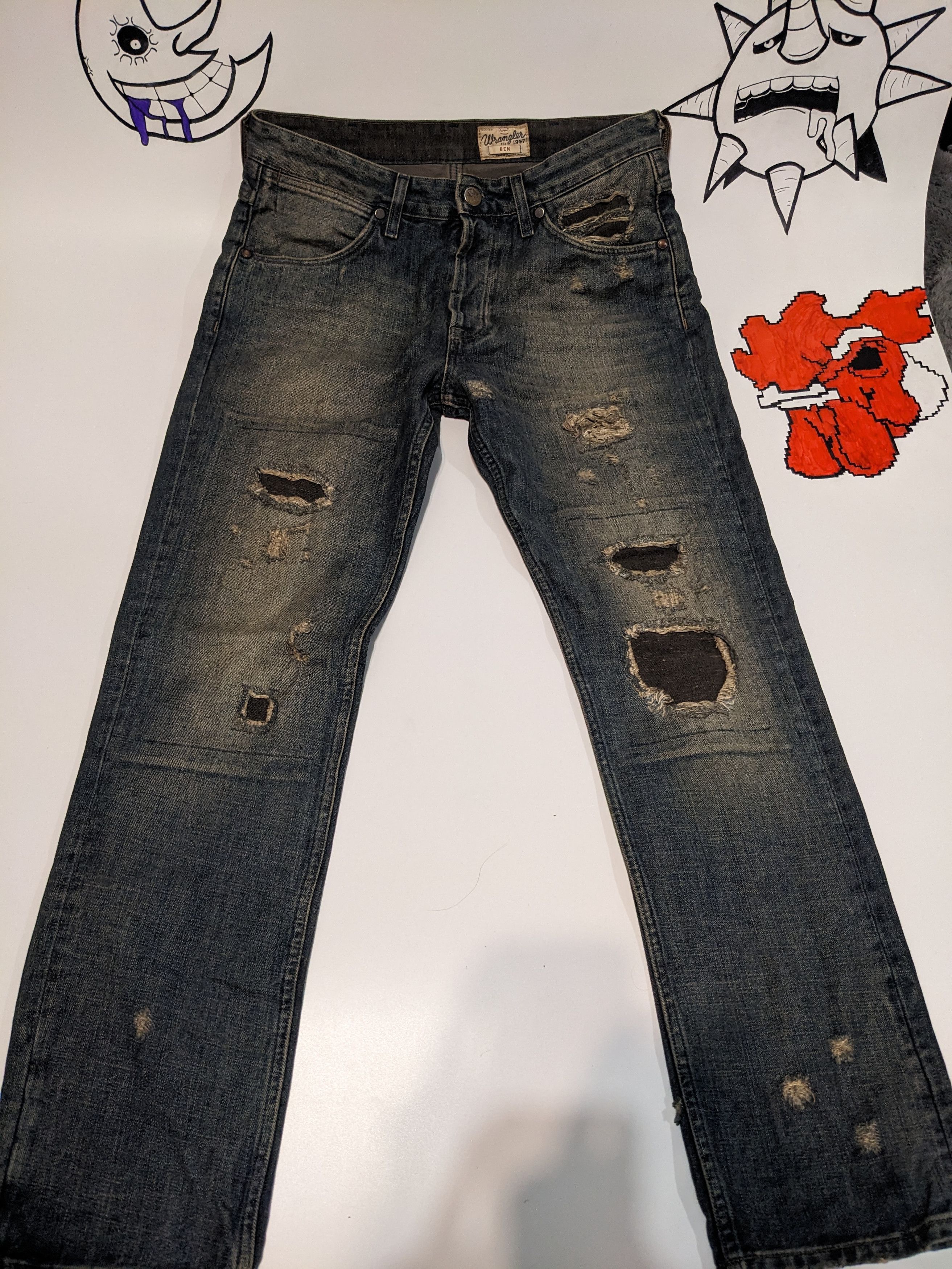 Other Vintage 90's wrangler trashed pants Size US 32 / EU 48 - 1 Thumbnail