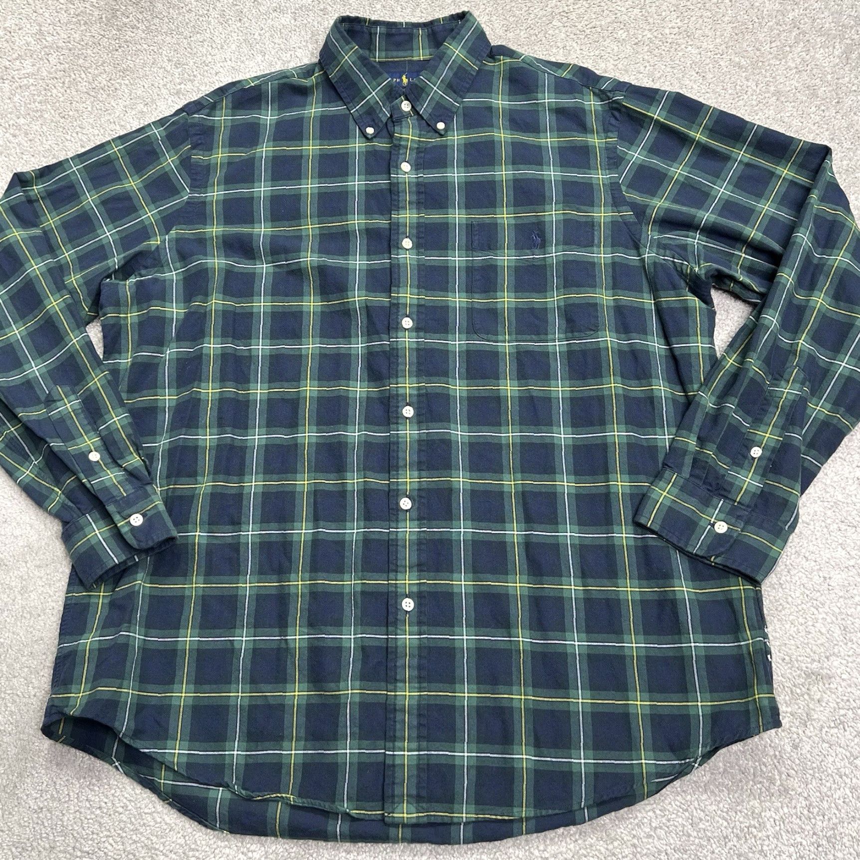 Polo Ralph Lauren Polo Ralph Lauren Shirt Mens XL Plaid Green Oxford Long Sleeve Button-Down Pony Size US XL / EU 56 / 4 - 2 Thumbnail