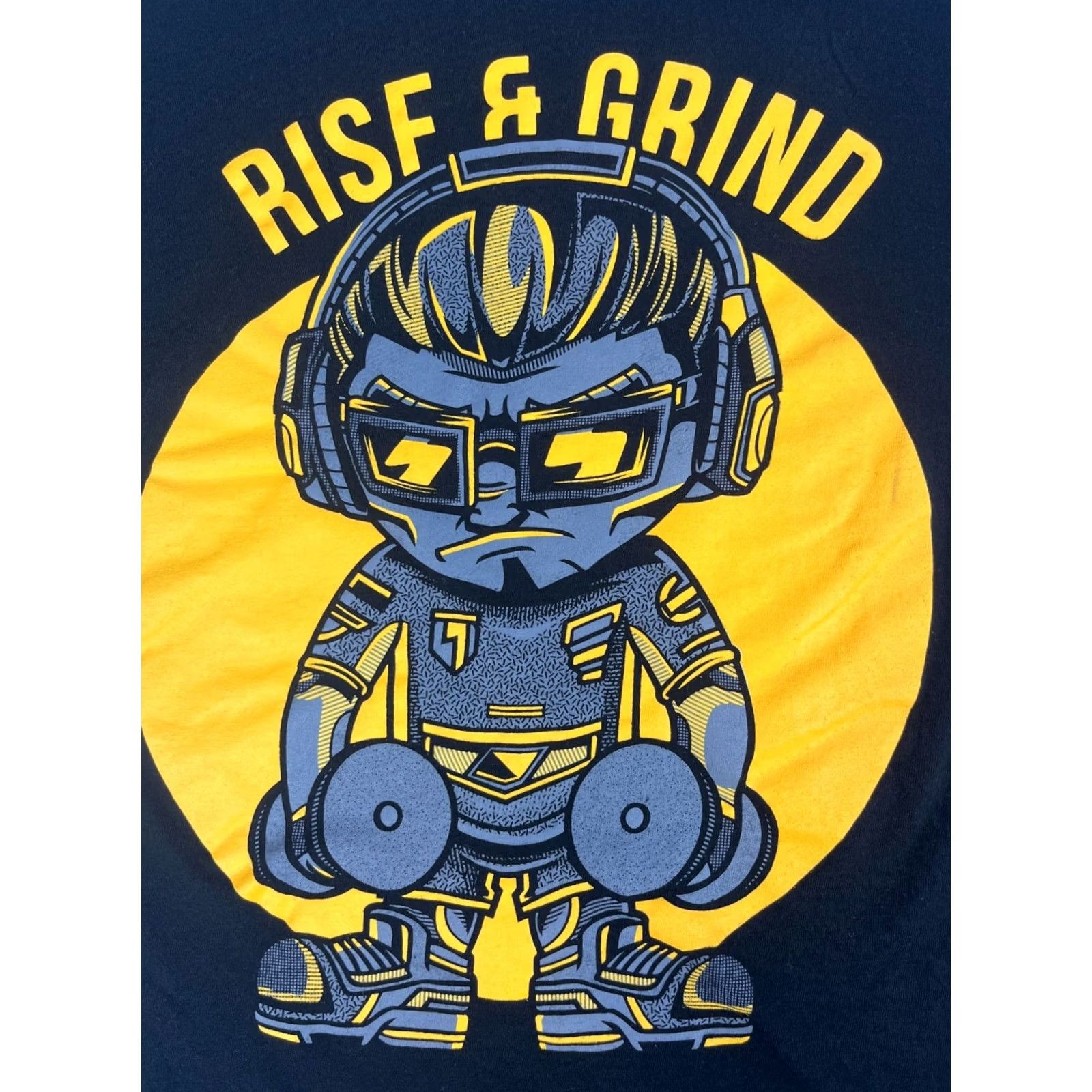 Vintage Musclebox Rise & Grind T-Shirt Men’s Graphic Short Sleeve Crew Neck Made in USA Size L Black Size US L / EU 52-54 / 3 - 3 Thumbnail