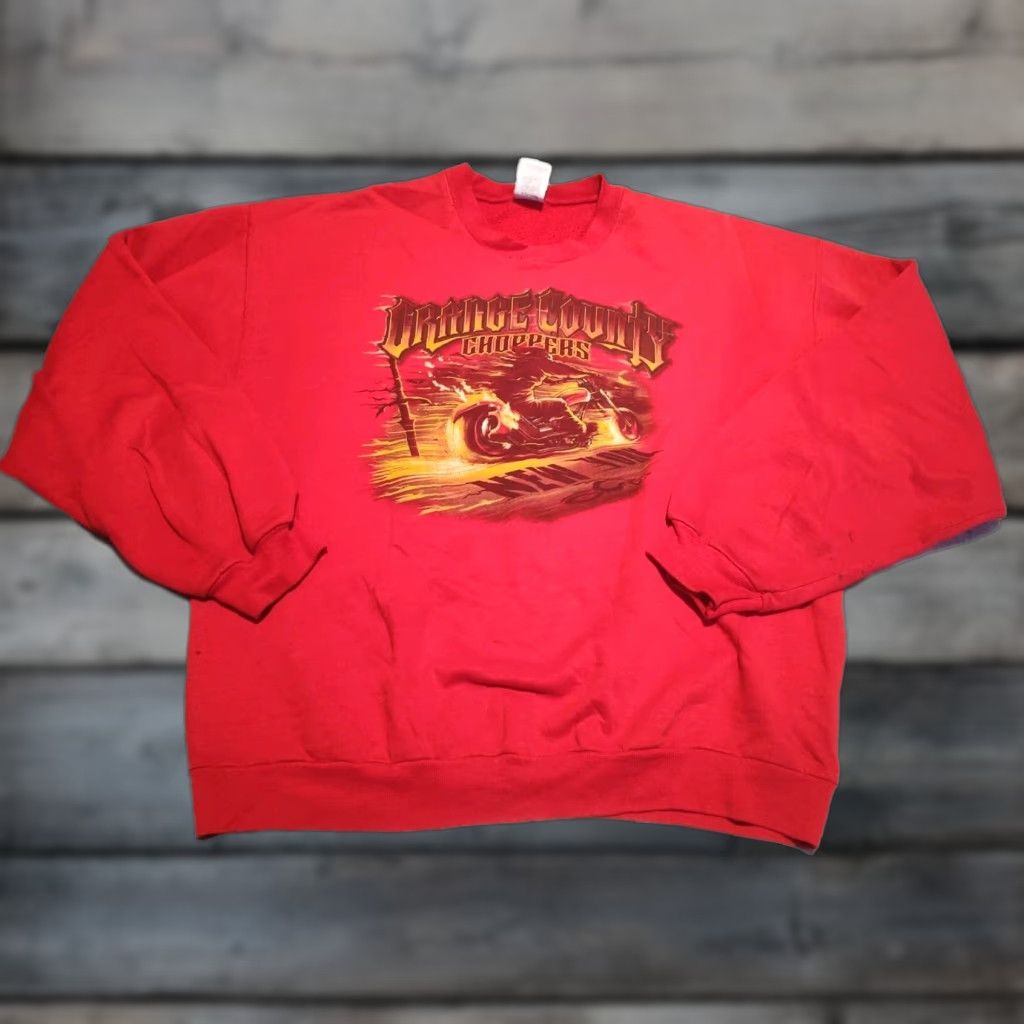 Jerzees VINTAGE Orange County Choppers OCC Crewneck Sweatshirt New York Red L Size US L / EU 52-54 / 3 - 1 Thumbnail