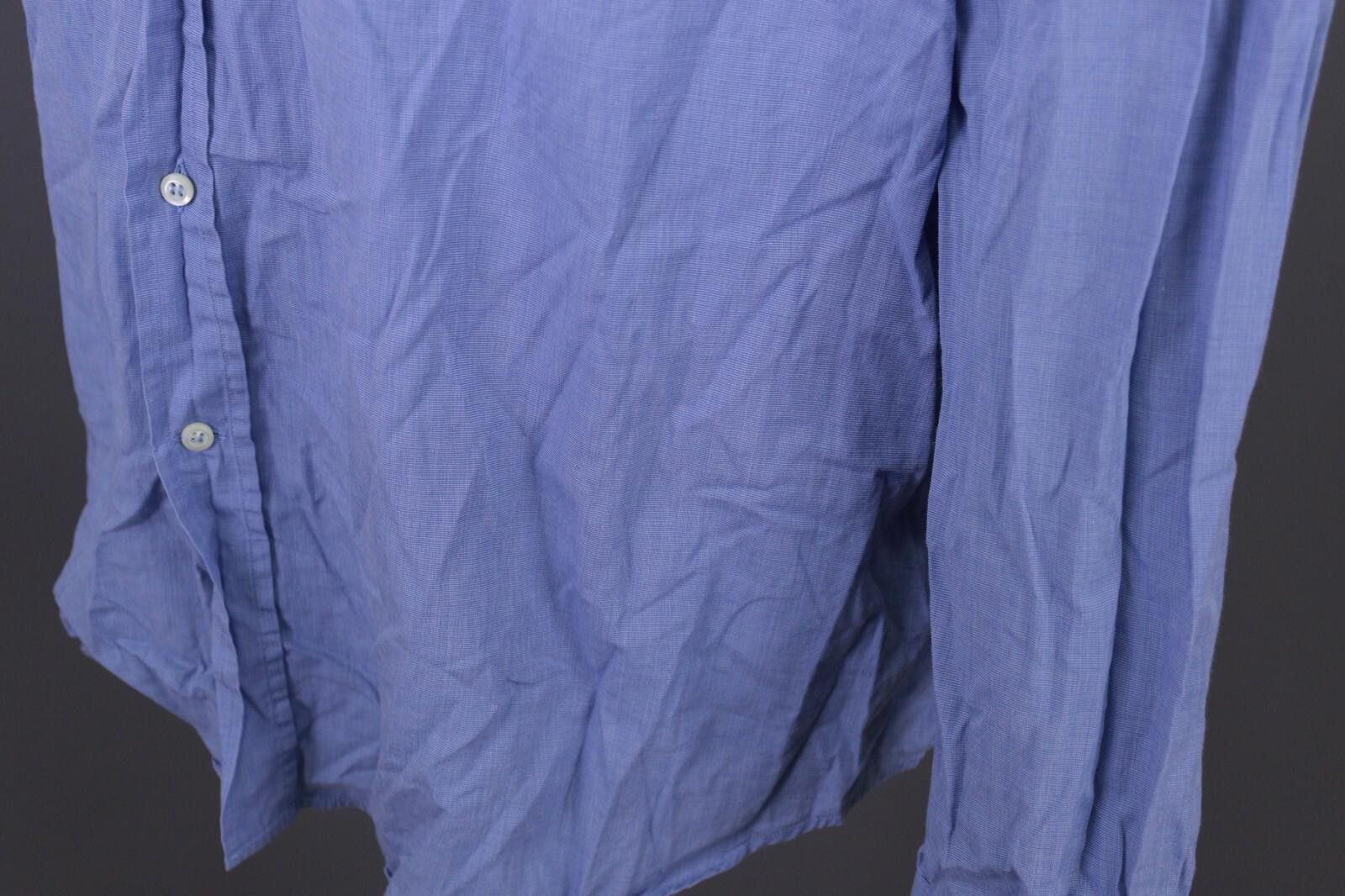 Designer Boggi Milano Regular Fit Blue Down Shirt Size 43 / 17 Size US M / EU 48-50 / 2 - 11 Thumbnail