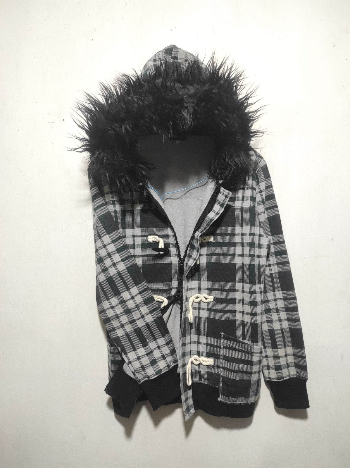 Japanese Brand TK mixpice plaid double zip fur hoodie LGB style Size US M / EU 48-50 / 2 - 7 Thumbnail