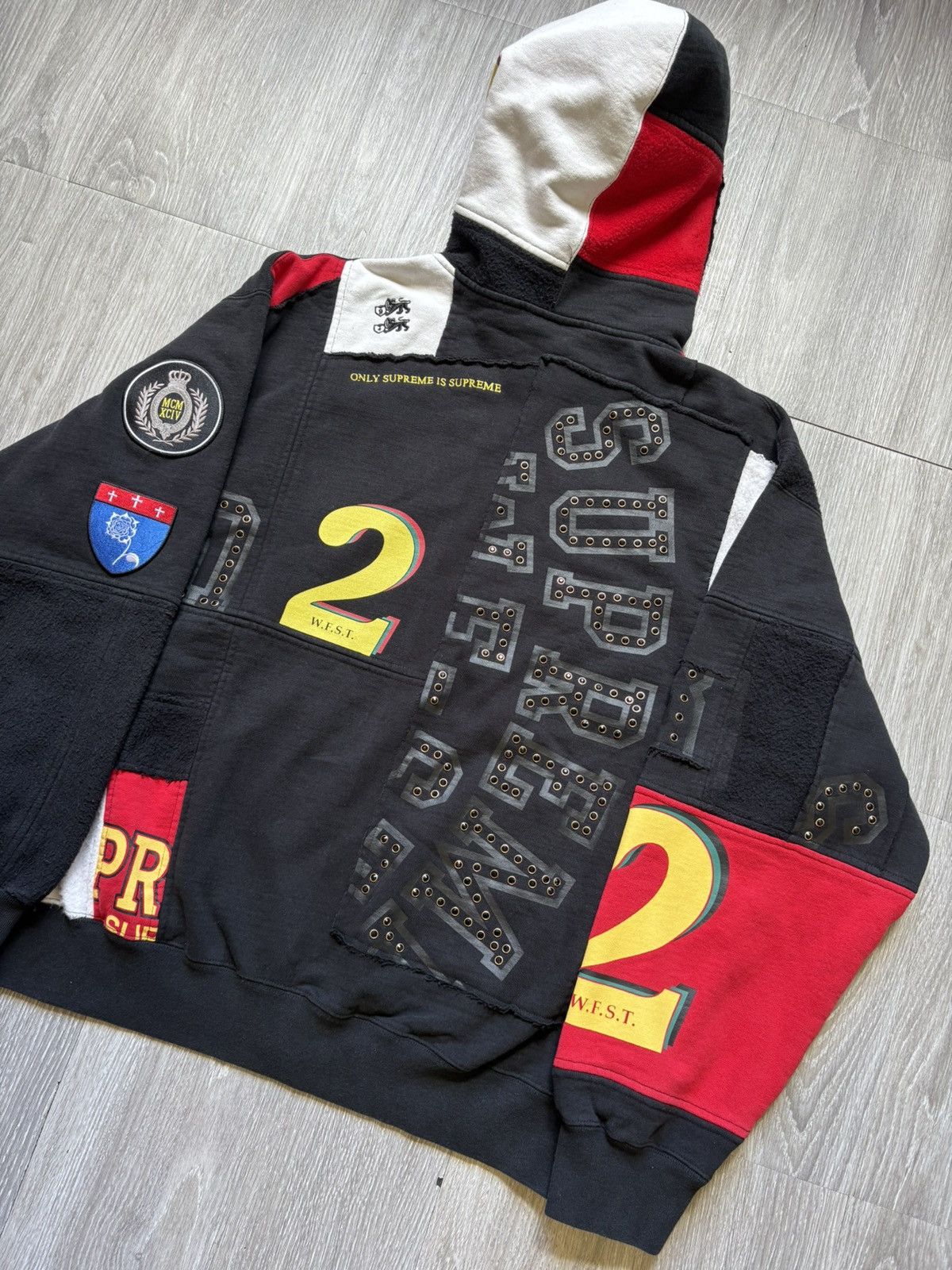 Supreme Supreme Patchwork Black Hoodie SS25 Size US L / EU 52-54 / 3 - 8 Thumbnail