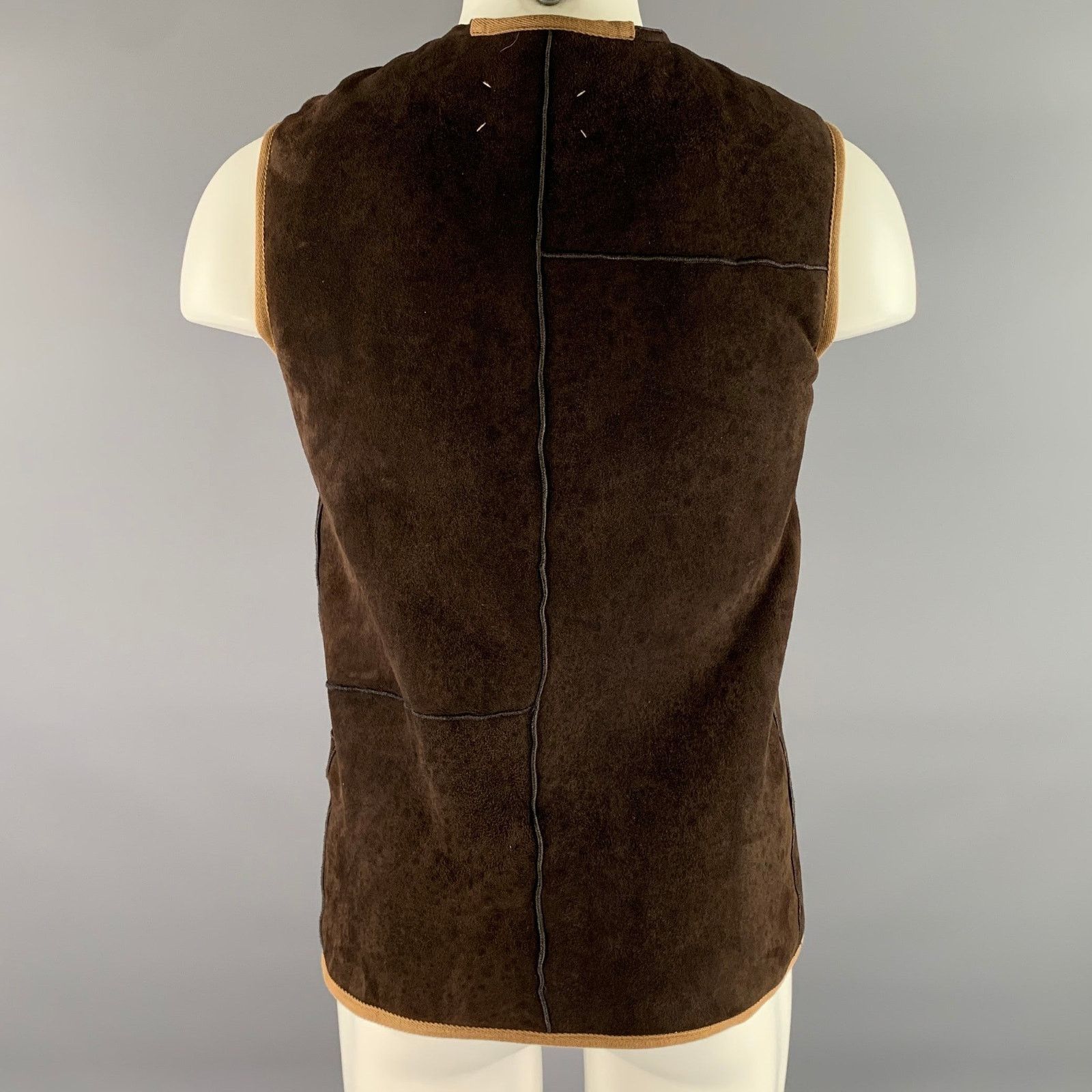 Maison Margiela MAISON MARTIN MARGIELA Brown Reversible Shearling Zip Vest Size US M / EU 48-50 / 2 - 7 Thumbnail