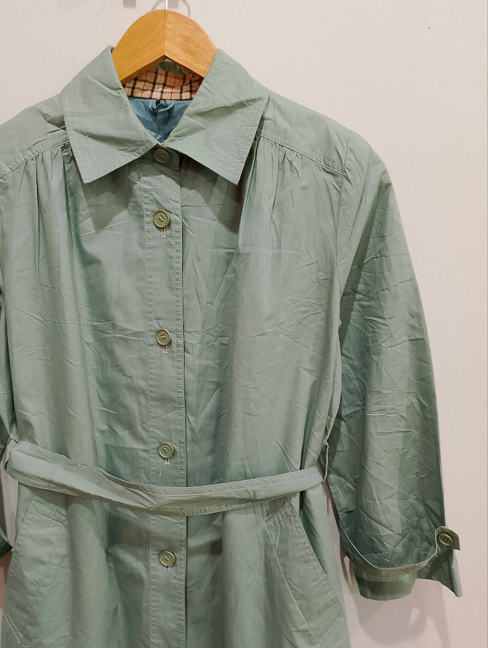 Japanese Brand Vintage Japanese Designer Checkered Light Trench Coats Size L / US 10 / IT 46 - 5 Thumbnail