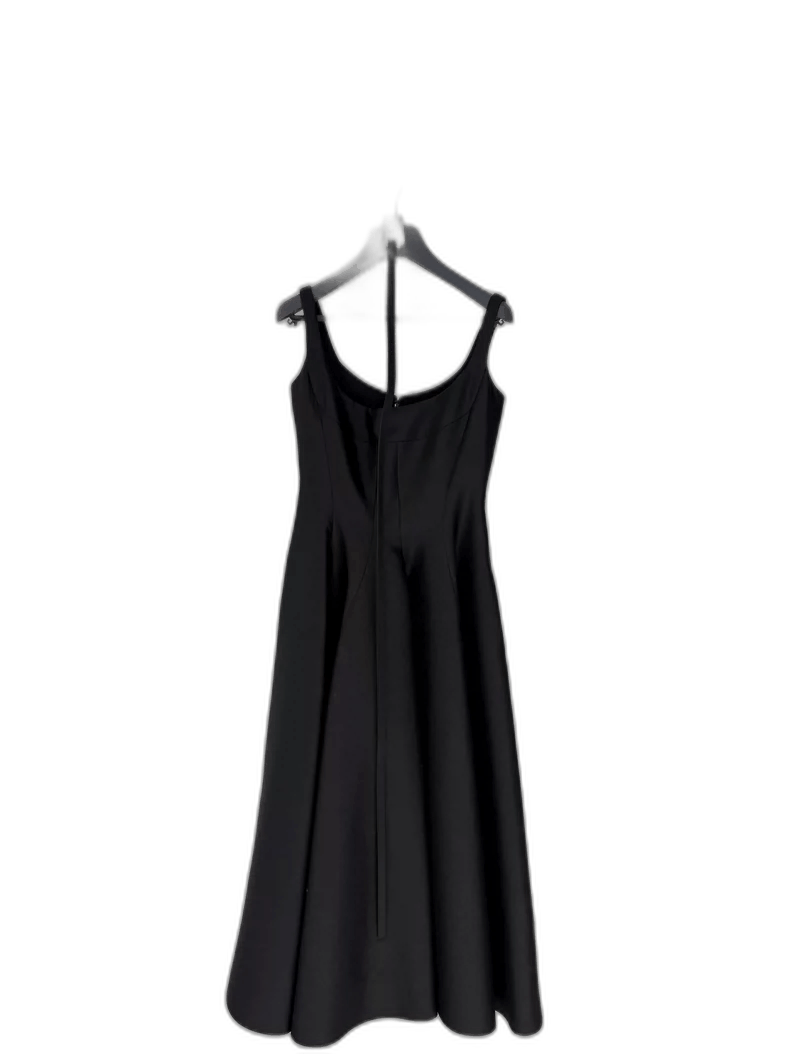 Dior Dior Silk U-Neck Black Dress Size S / US 4 / IT 40 - 1 Thumbnail