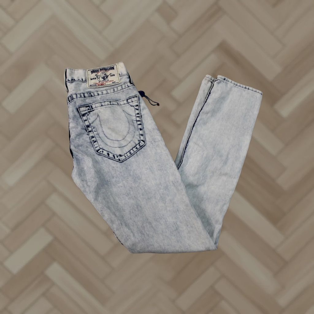 True Religion True Religion Jeans Mens 30 Skinny Light Wash Distressed Denim Pants Size US 30 / EU 46 - 1 Thumbnail