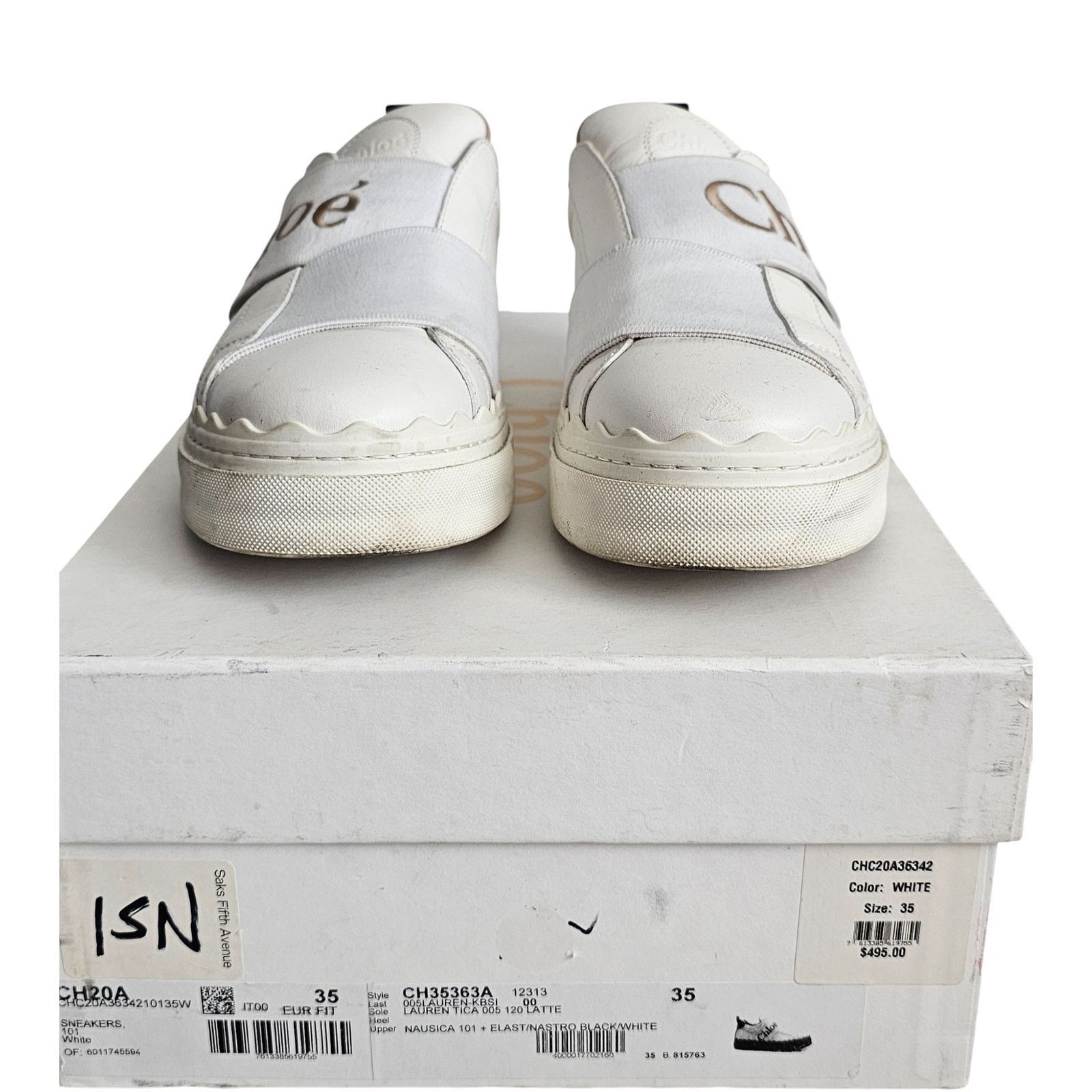 Chloe Chloé Lauren logo-strap leather slip-on sneaker Size US 5 / IT 35 - 3 Thumbnail