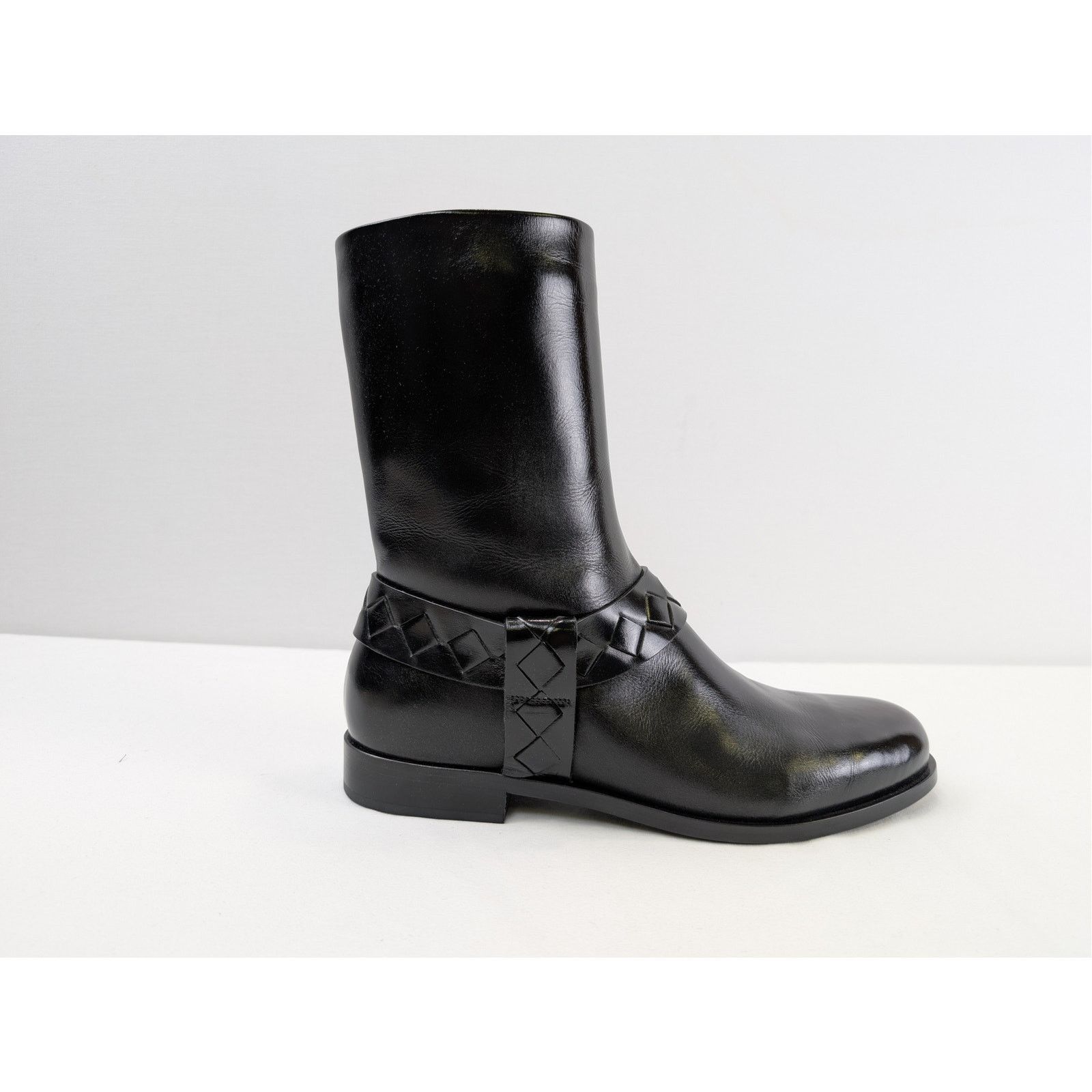 Bottega Veneta o1rshd1 Intrecciato-Woven Harness-Style Ankle Strap Hi Boots Size US 12 / EU 45 - 4 Thumbnail