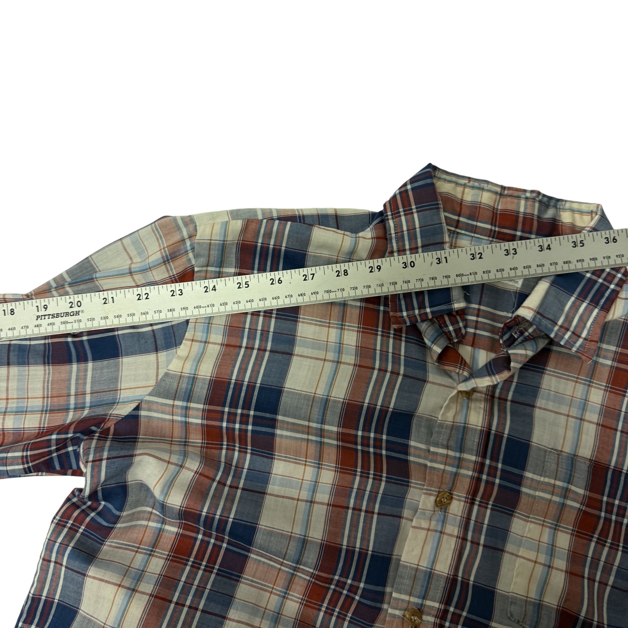 Other Vtg Montgomery Ward MoD Blue Red SHADOW PLAID Shirt Size US M / EU 48-50 / 2 - 7 Thumbnail
