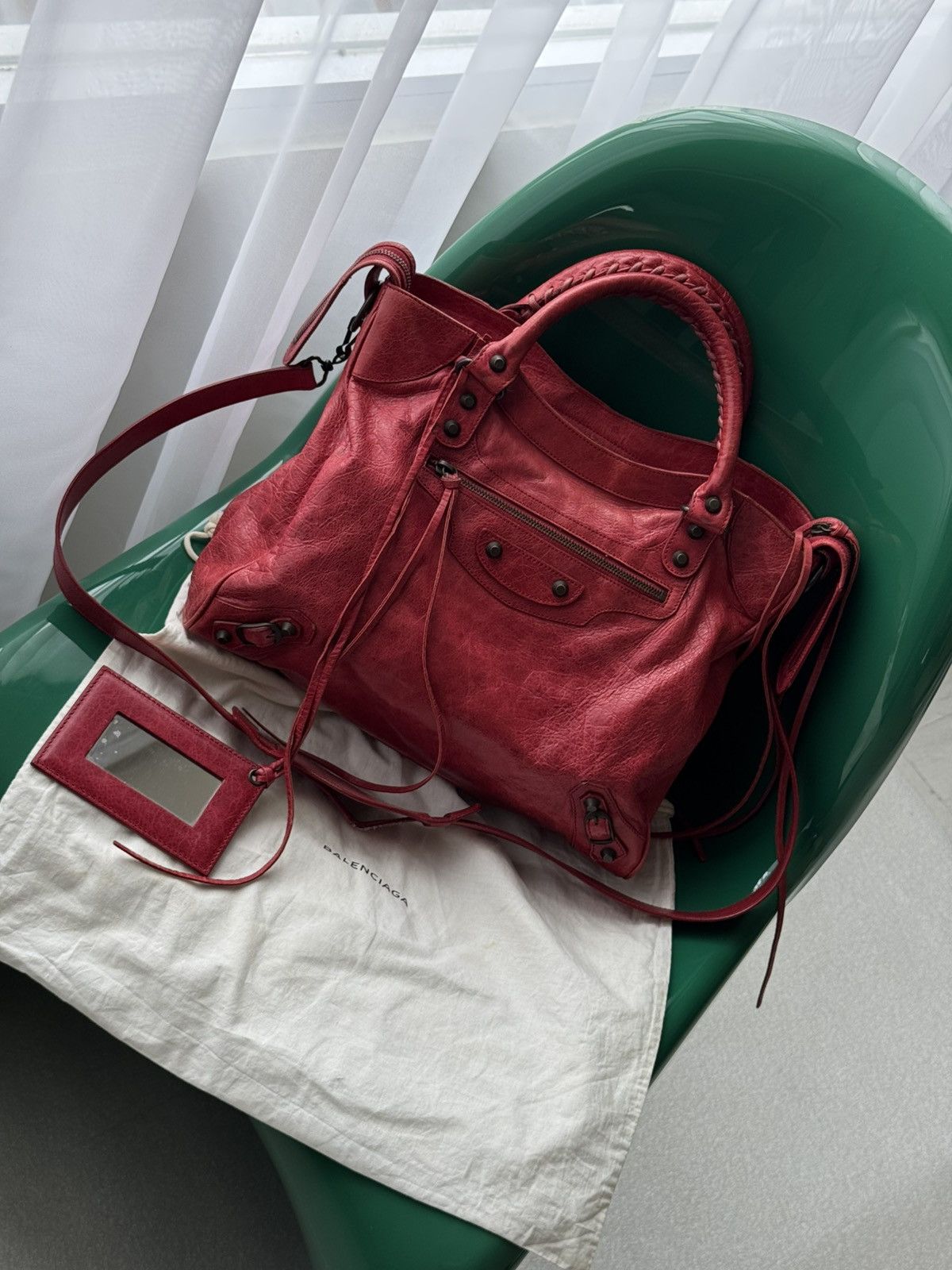 Balenciaga Velo Red Shoulder Tote Bag, Women's