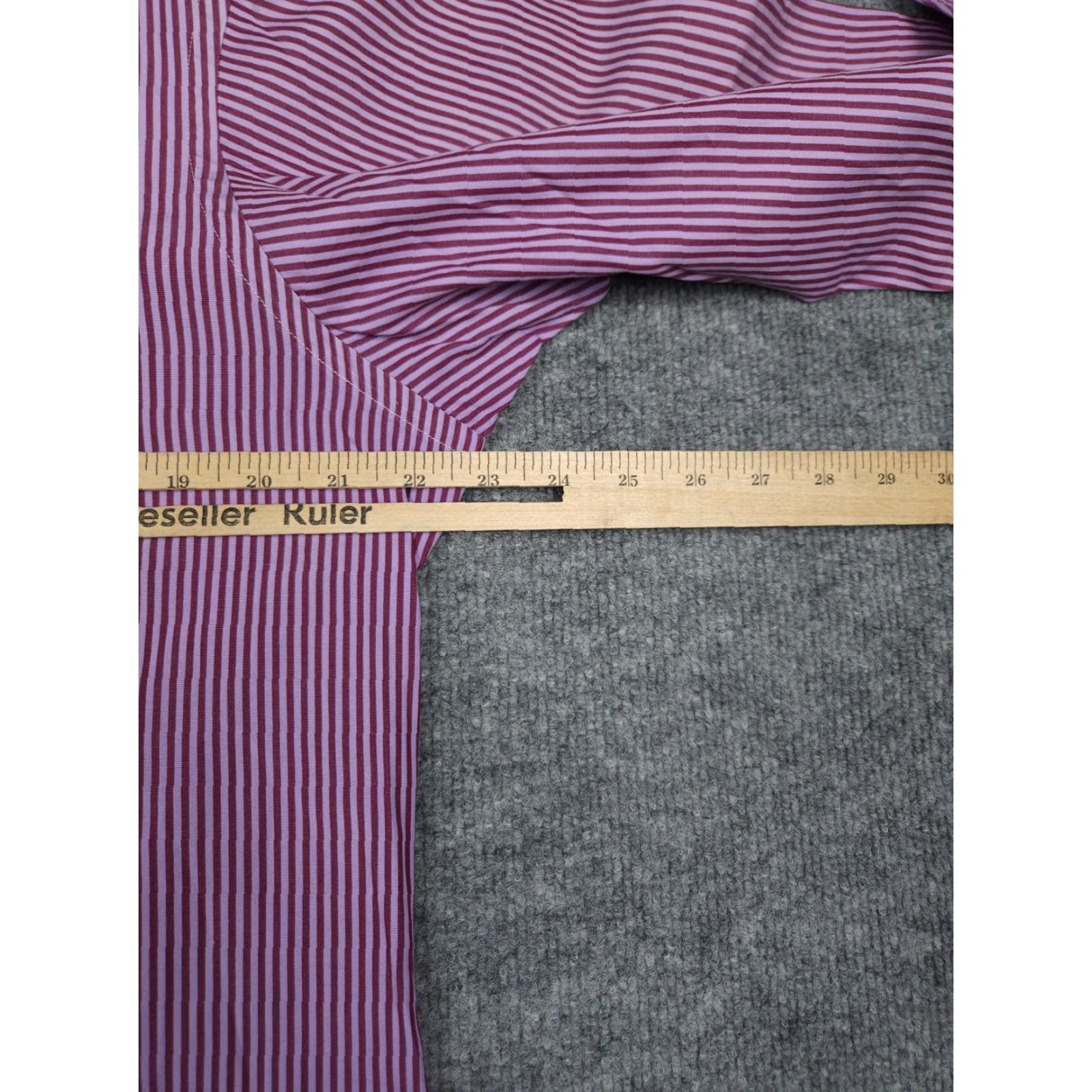Turnbull & Asser Turnbull & Asser Shirt Men's Striped Pink Band Collar Cotton 2XL Regular Long Sleeve Dress Shirt Mens Size US XXL / EU 58 / 5 - 7 Thumbnail