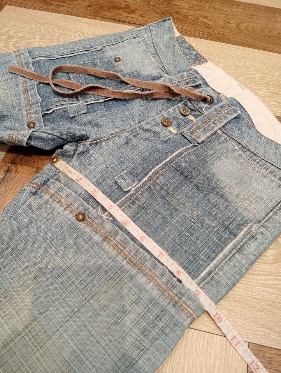 Marithe + Francois Girbaud MARITHE FRANCOIS GIRBAUD BANDAGE DENIM FLARED PANTS Size 29" - 17 Thumbnail