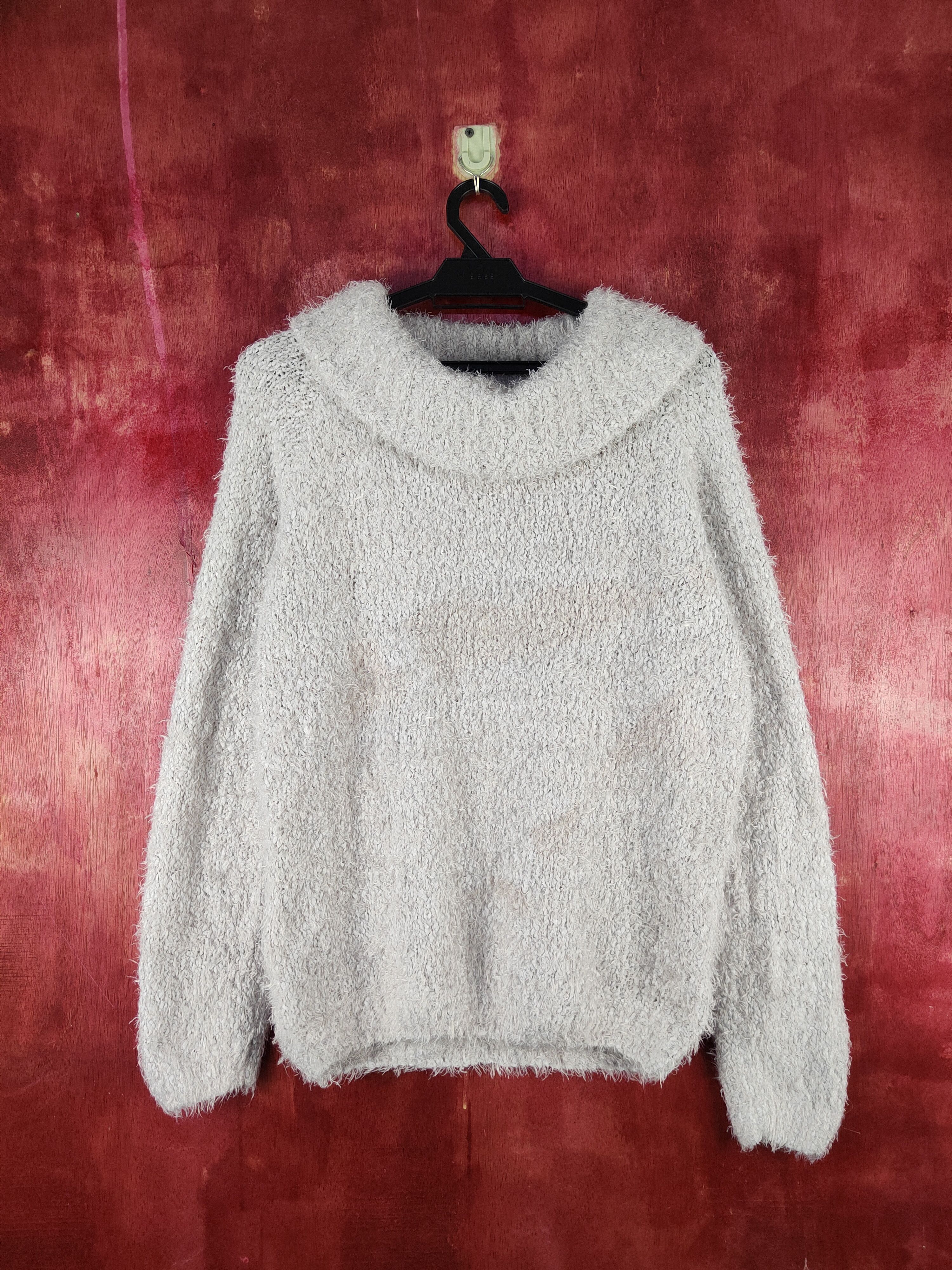 Dreskip Light Gray Shag Shaggy Fur Mohair Knitwear #S2099