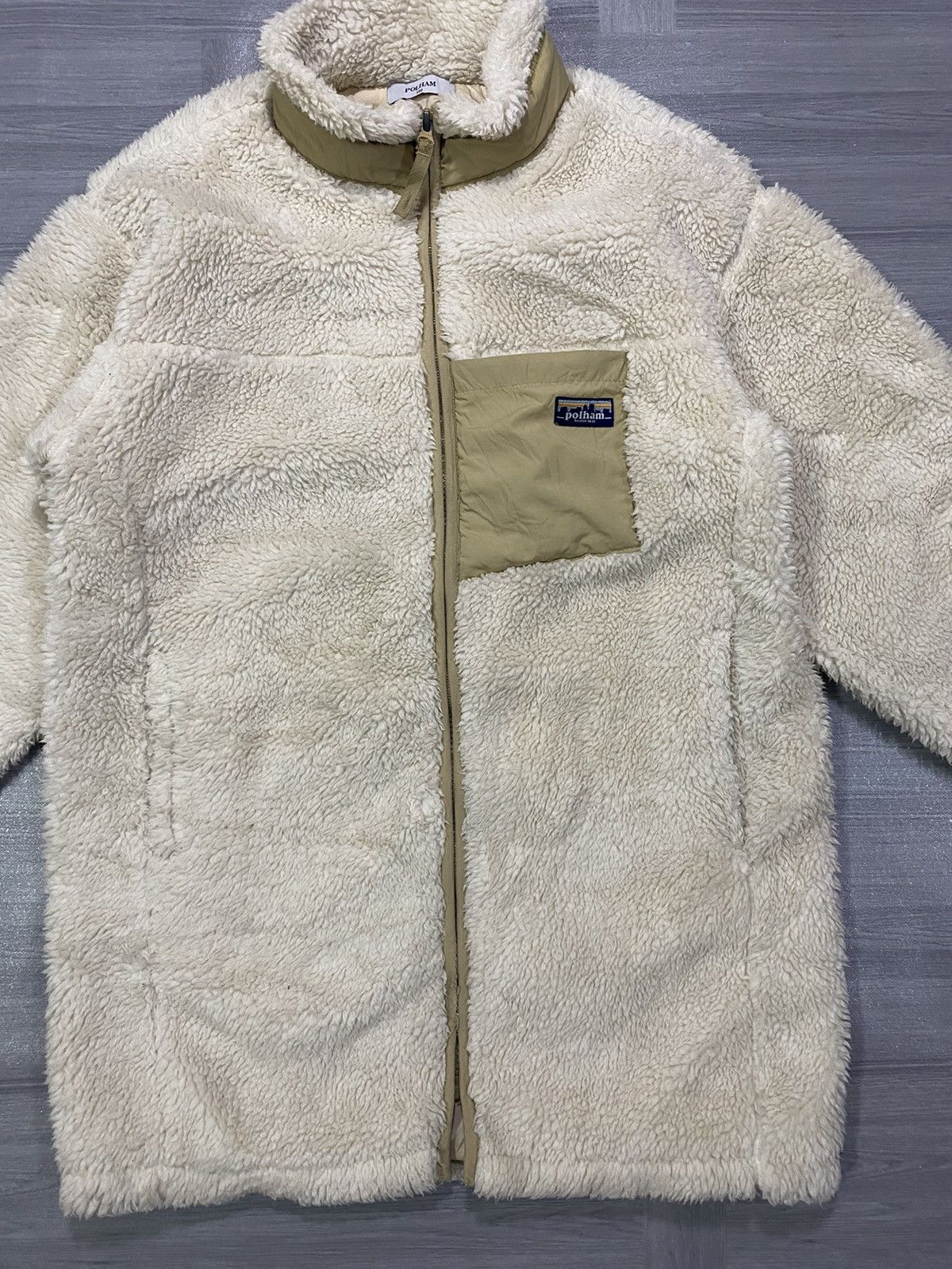 Japanese Brand Polham Retro X Deep Pile Fleece Jacket Oatmeal Size US M / EU 48-50 / 2 - 4 Thumbnail