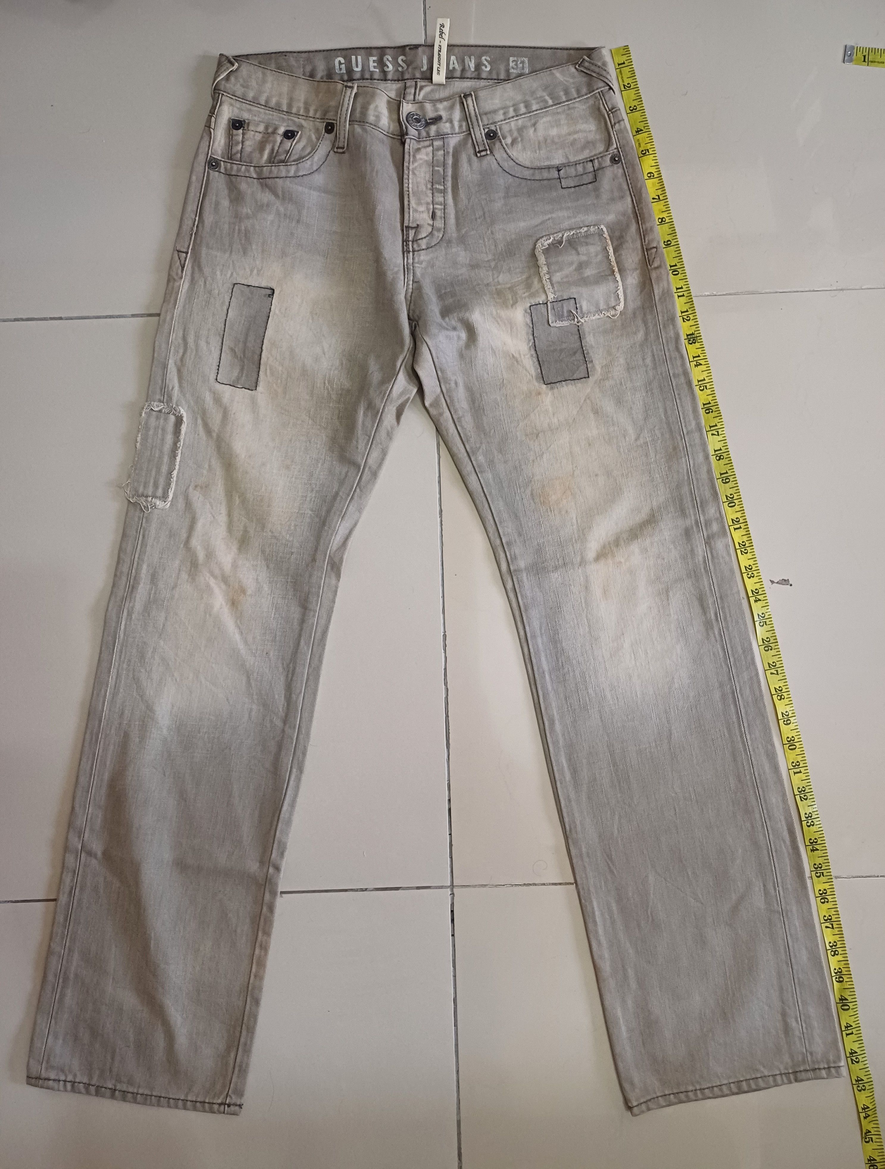 Designer × Guess AWESOME 🔥🔥🔥Distressed GUESS Jeans.. button fly Size US 31 - 2 Thumbnail