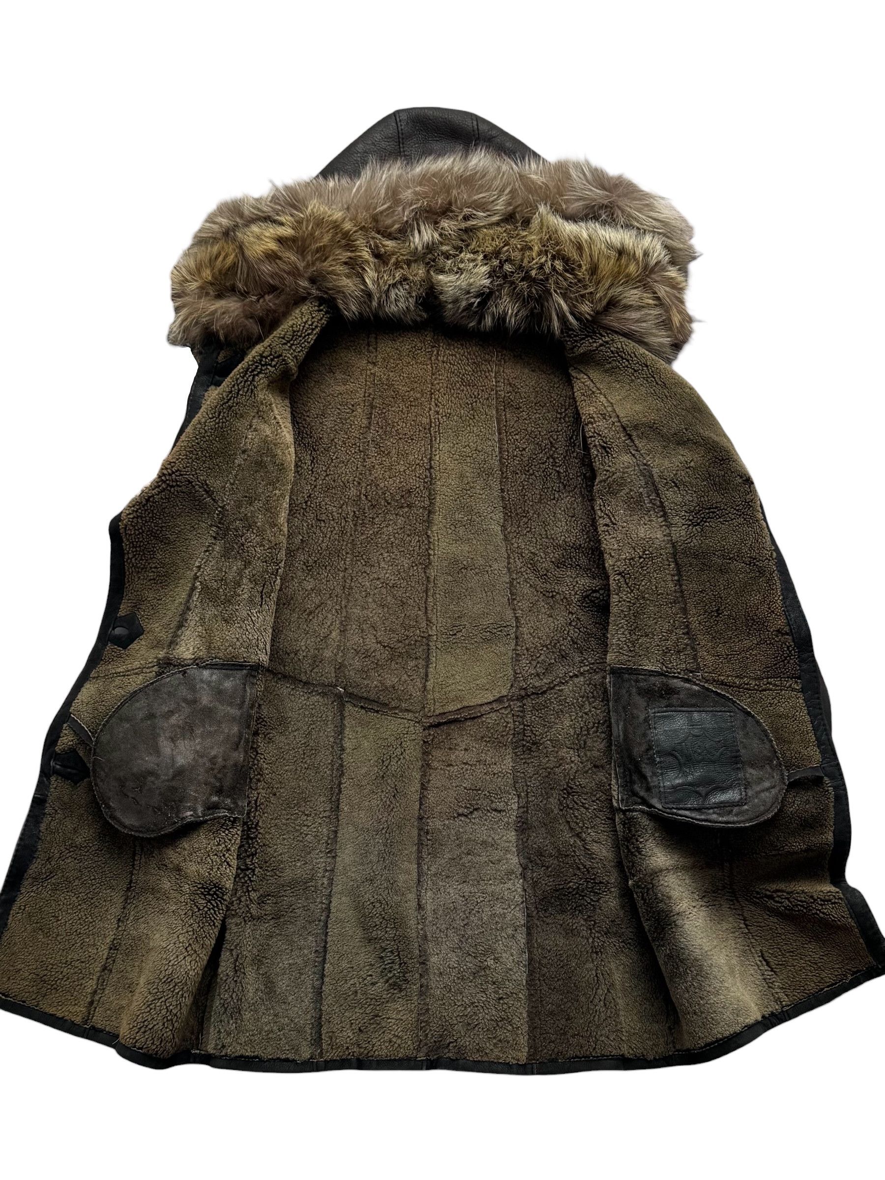 Vintage 90's Real Sheepskin Coat(V257) Size L / US 10 / IT 46 - 6 Thumbnail