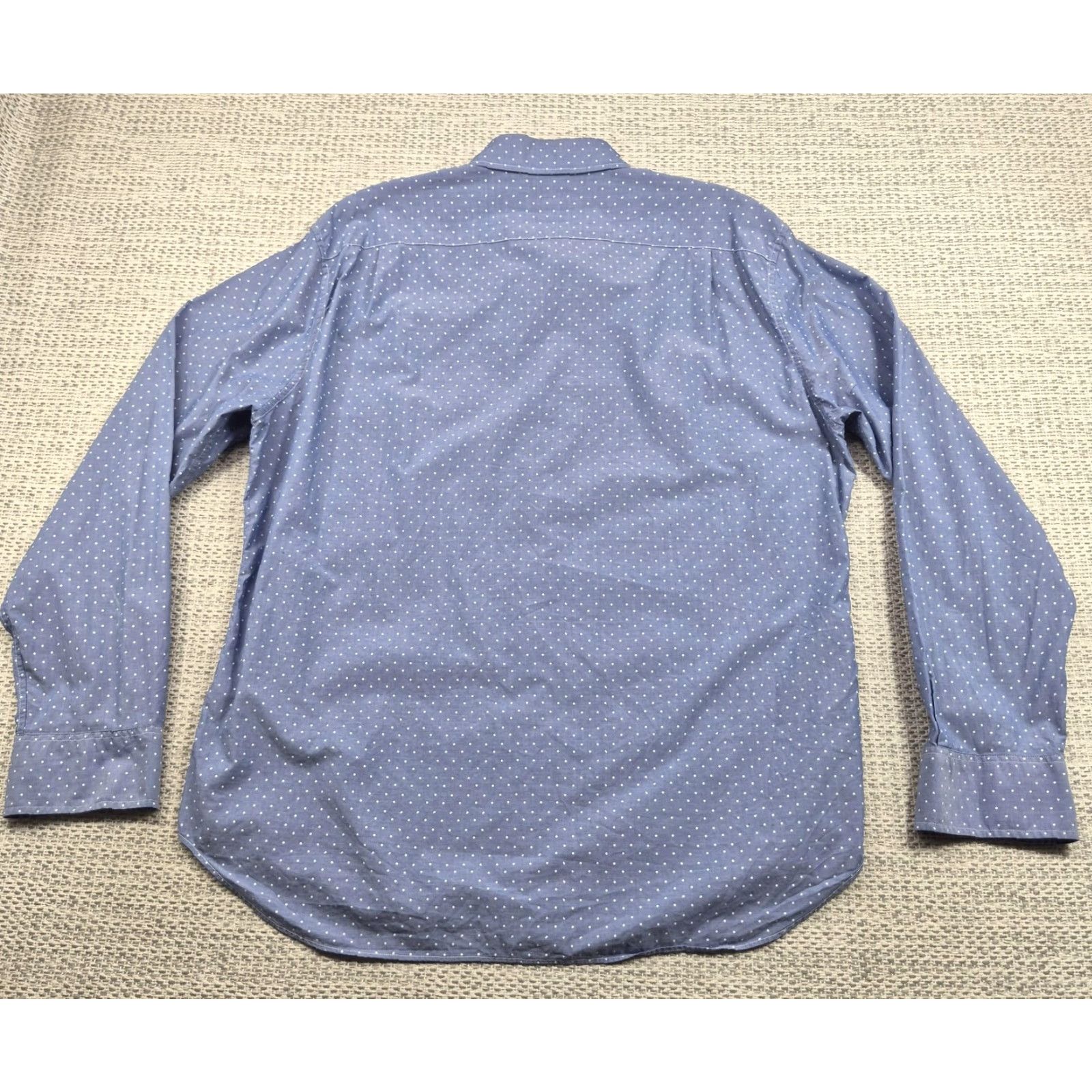 Bonobos Bonobos Button Up Shirt Mens XL Blue Chambray Polka Dot Slim Fit Long Sleeve Size US XL / EU 56 / 4 - 7 Thumbnail