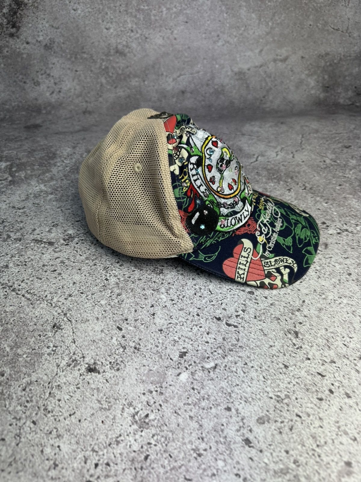 Ed Hardy × Vintage Vintage Ed Hardy Cap Y2K Trucker Hat Size ONE SIZE - 4 Thumbnail