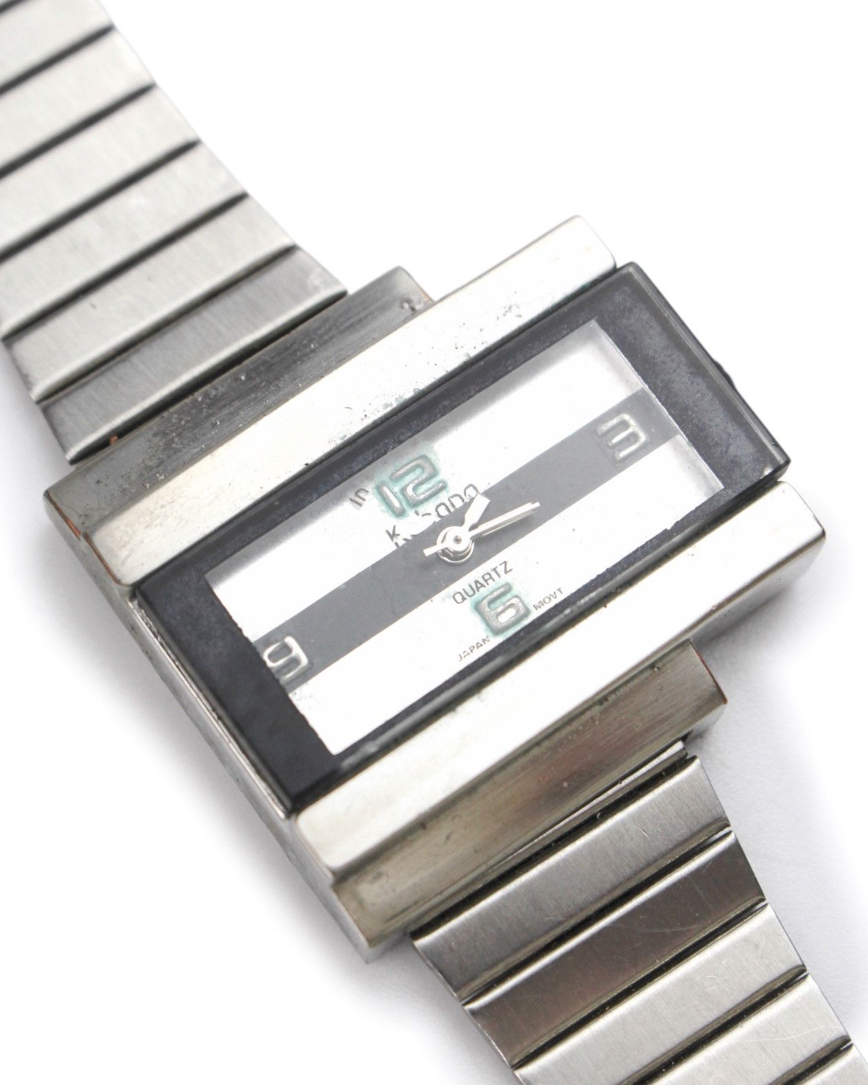 Japanese Brand 2000S KABANA RECTANGULAR STEEL WATCH Size ONE SIZE - 4 Thumbnail