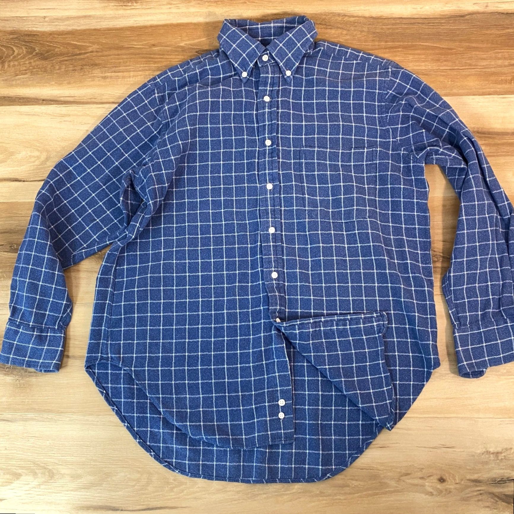 Hackett Hackett London Flannel Shirt Mens M Blue White Plaid Button Down Long Sleeve Pocket Casual Size US M / EU 48-50 / 2 - 5 Thumbnail