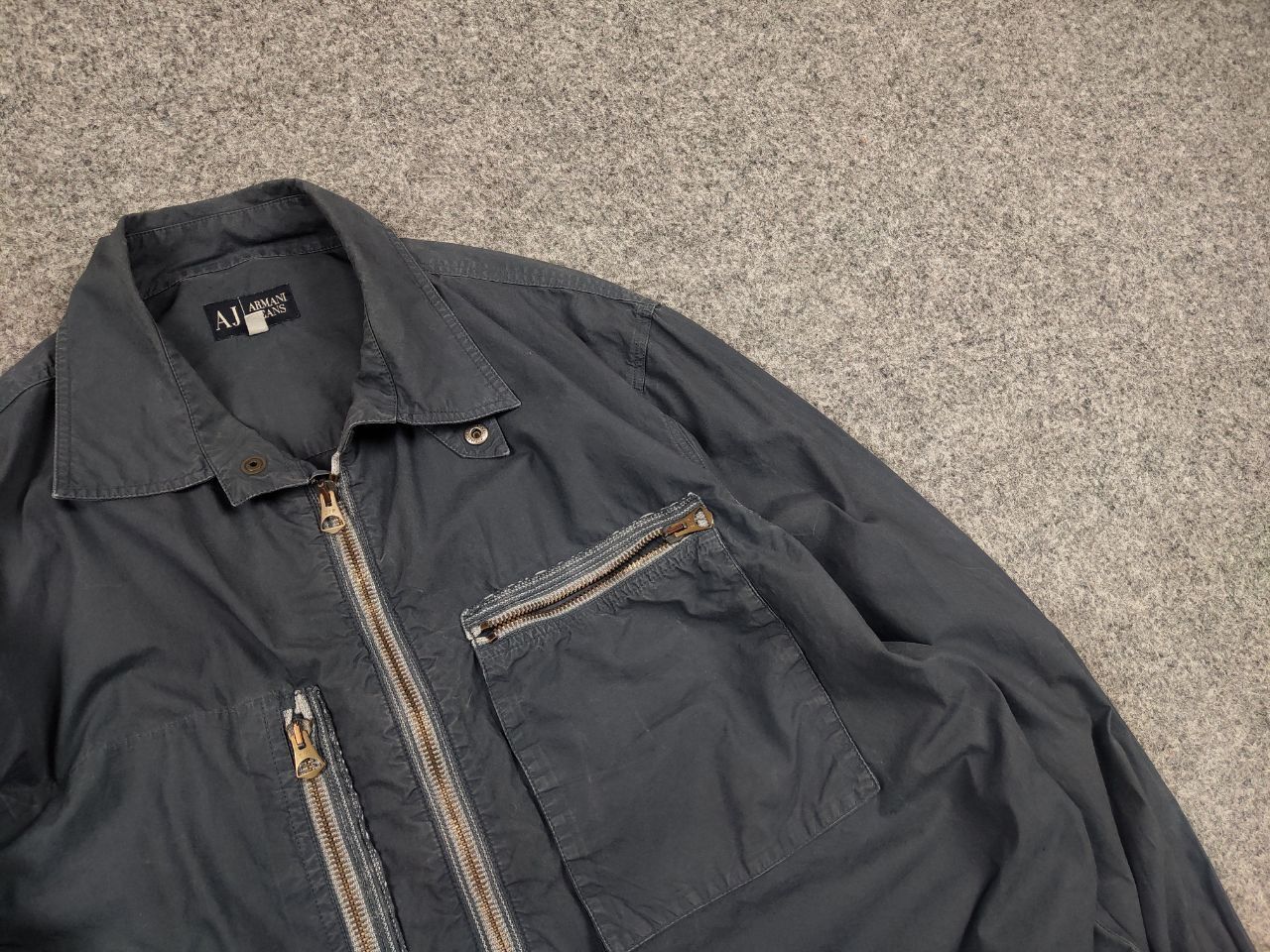 Armani Vintage Armani Jeans Pocket Zipper Light Faded Overshirt Y2K Size US L / EU 52-54 / 3 - 5 Thumbnail