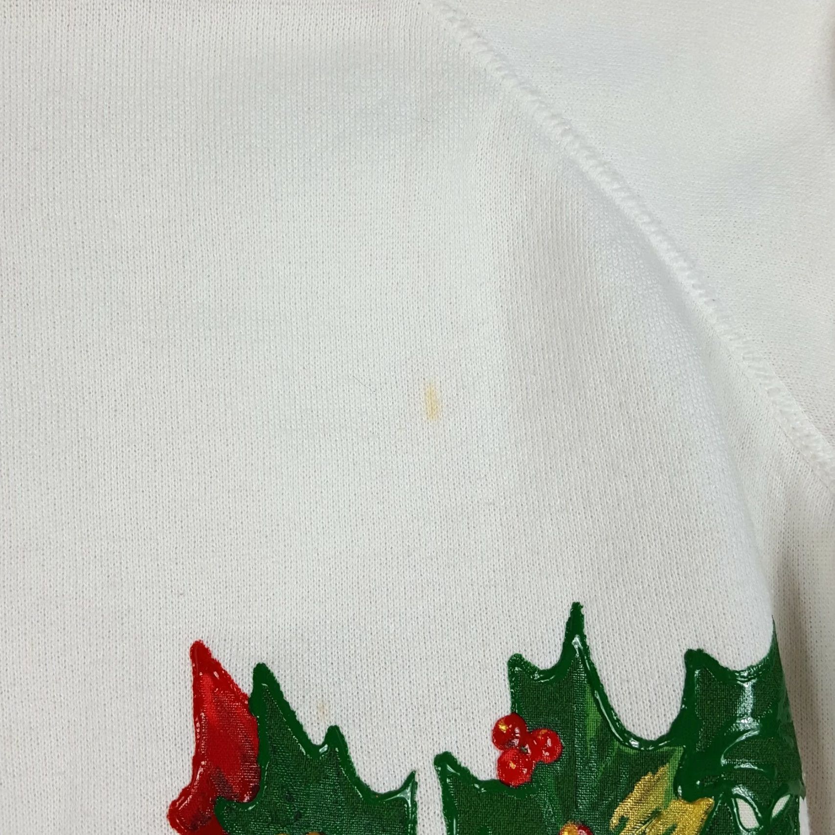 Hanes VINTAGE Hanes Sweatshirt Christmas Candy Cane Women's L Raglan Crewneck 90s Holiday White Knit Cotton Blend All Seasons Graphic Print Size L / US 10 / IT 46 - 7 Thumbnail