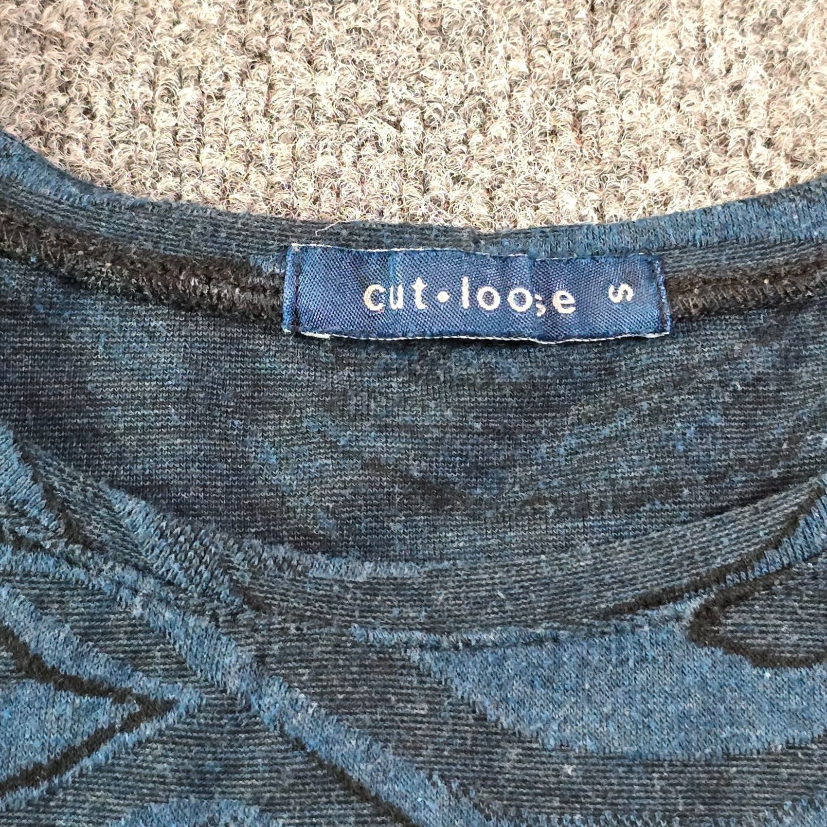 Vintage Cutloose Top Womens Size Small Blue Knit Tunic Long Sleeve Casual White? Size S / US 4 / IT 40 - 3 Thumbnail