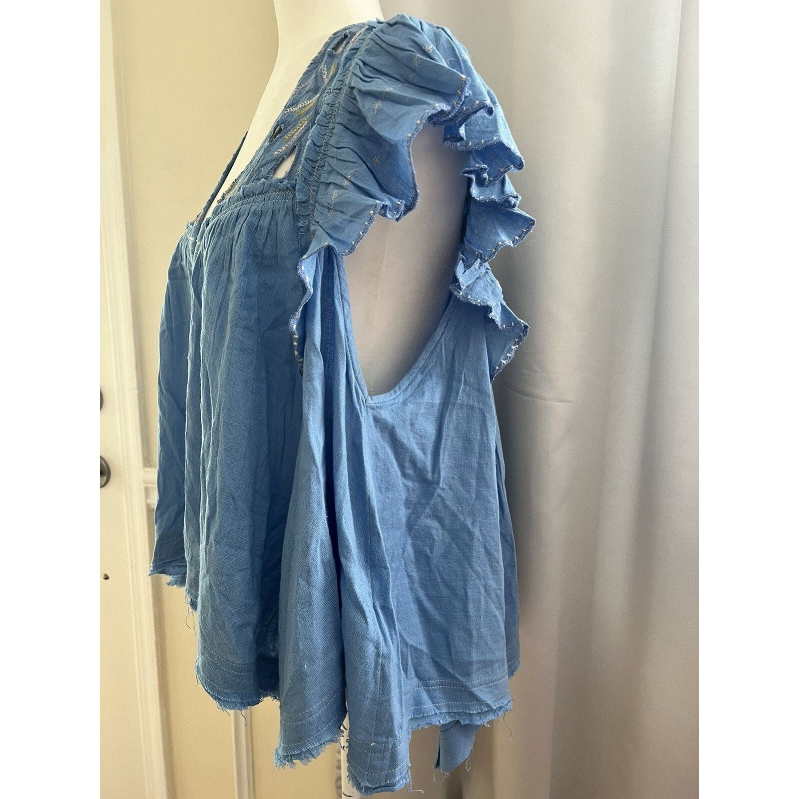 Free People NWT Free people Hailey Embroidered Flutter Ruffles A003038 Size XL / US 12-14 / IT 48-50 - 7 Thumbnail