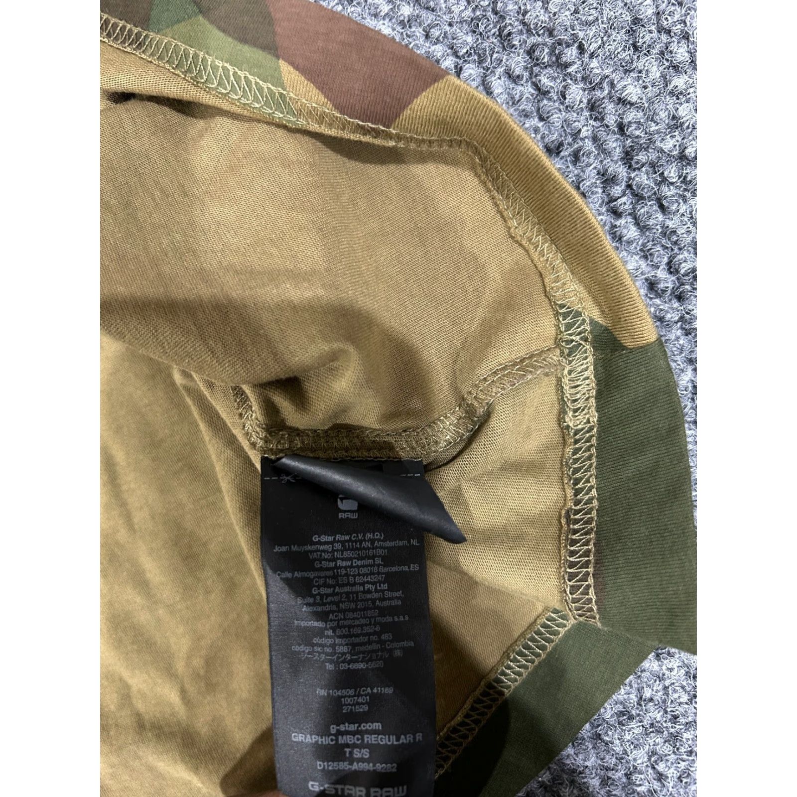 G-Star G-Star T Shirt Mens M Camouflage Logo Graphic Streetwear Crew Neck Short Sleeve Gray Cotton Knit Regular All Seasons Size US M / EU 48-50 / 2 - 6 Thumbnail