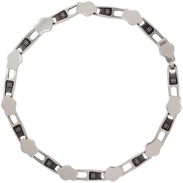 Balenciaga o1s1rm0324 Size: OS Zip Necklace in Silver Size ONE SIZE - 1 Thumbnail