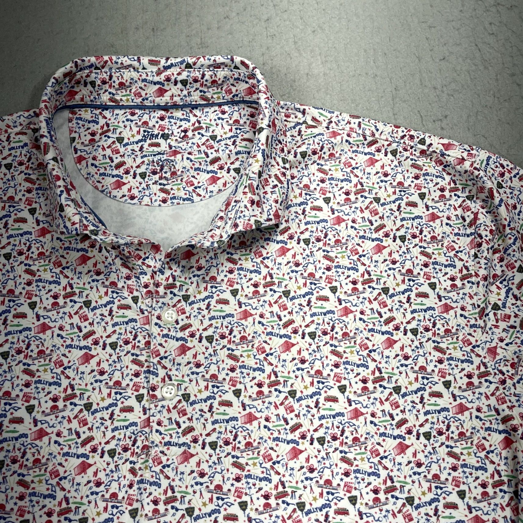 johnnie-O Nike Shirt Polo Mens XL White California Golf Loud Show Biz Loud Size US XL / EU 56 / 4 - 2 Thumbnail