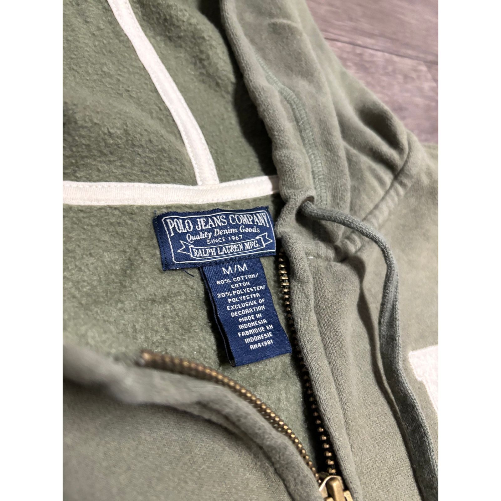 Polo Ralph Lauren × Vintage Vintage Polo Jean Company Green Hoodie Full Zip Sz M Size M / US 6-8 / IT 42-44 - 3 Thumbnail