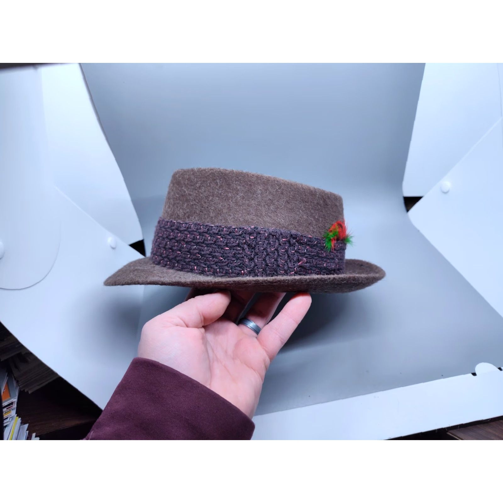 Vintage VINTAGE The Elf on the Shelf Fedora Hat 6 7/8 Brown 100% Wool USA Size ONE SIZE - 7 Thumbnail