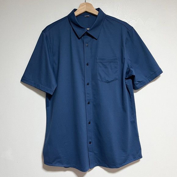 Kit and Ace Kit and Ace Blue Short-Sleeve Button-Up Shirt - L Size US L / EU 52-54 / 3 - 2 Thumbnail