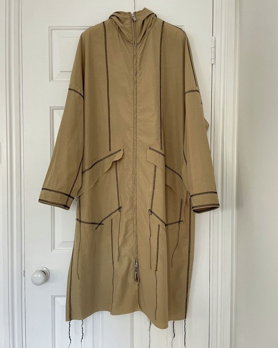 image of Sulvam Long Sleeve Zip Up Rain Coat in Yellow, Men's (Size Small)