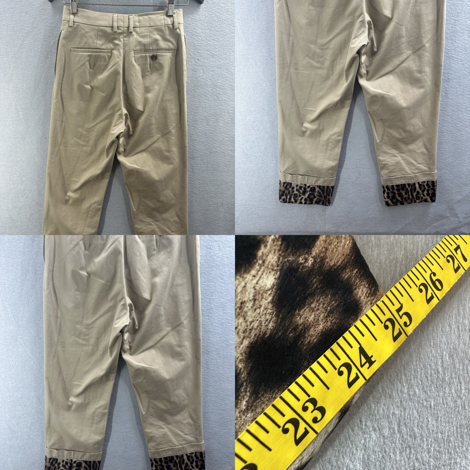 R13 R13 Pants Women 25 Wide-Leg Cargo Twill Beige Cotton Bohemian Hipster Womens Size 42" / US 20 - 8 Thumbnail