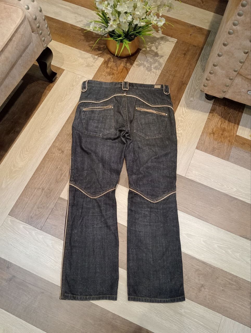 Nicole Club NICOLE CLUB FOR MEN JAPAN LEATHER LINING DENIM FLARED PANTS Size US 34 / EU 50 - 12 Thumbnail