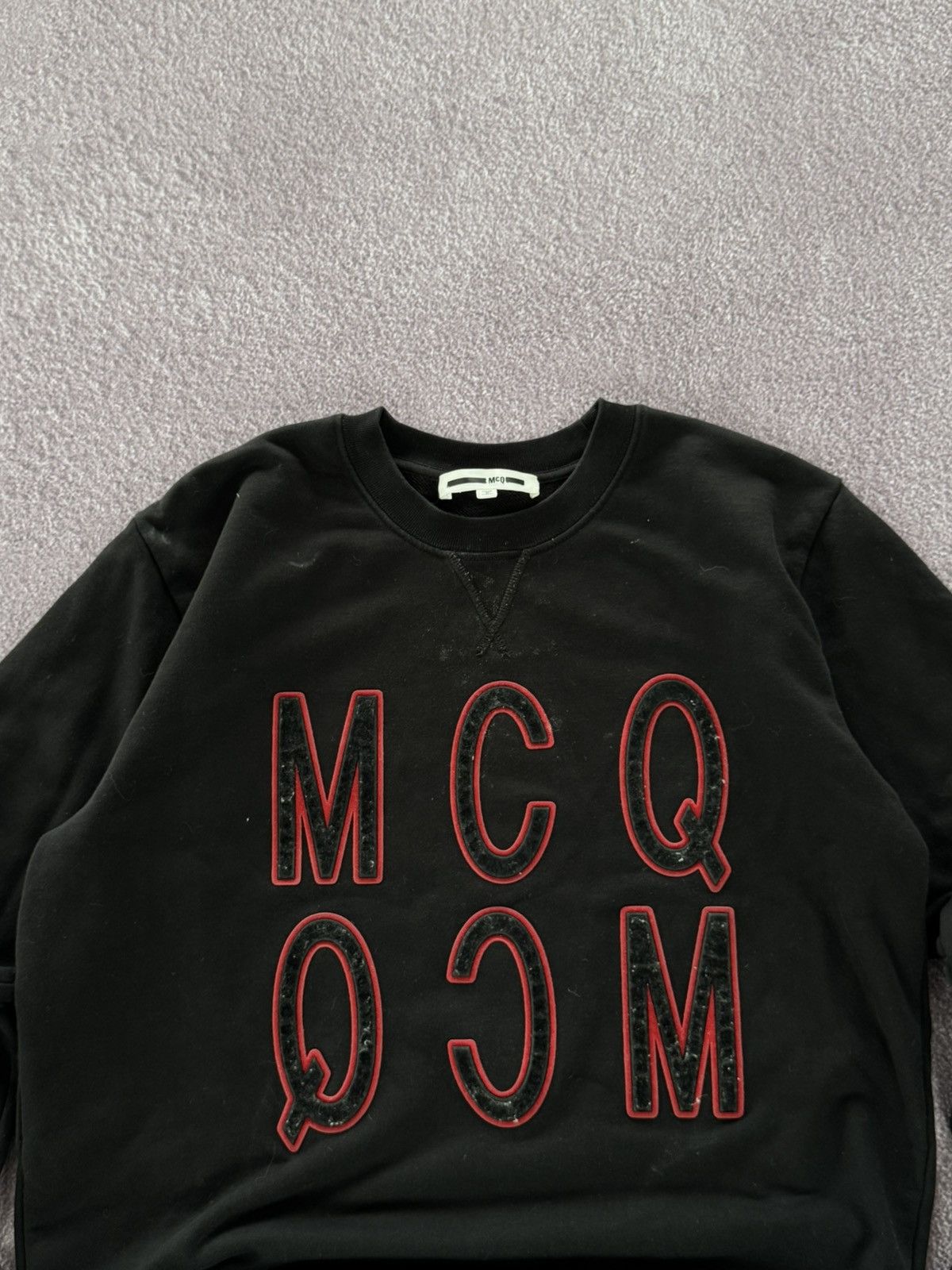 Alexander McQueen Alexander McQueen MCQ Men's Velvet Logo Sweatshirt Size US M / EU 48-50 / 2 - 2 Thumbnail