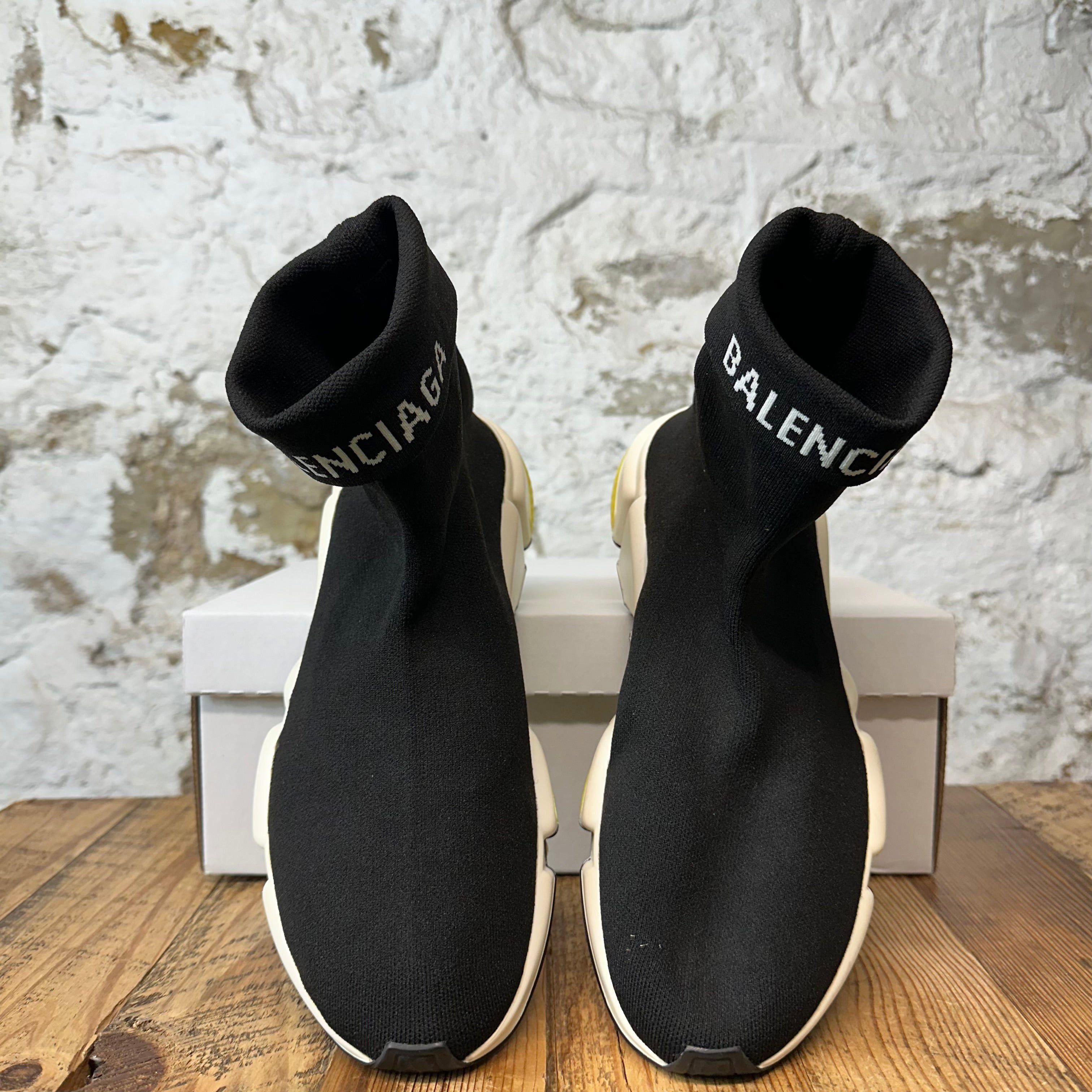 Balenciaga Balenciaga Sock Runner Black White Yellow Sneaker Sz 10 (43) Size US 10 / EU 43 - 3 Thumbnail