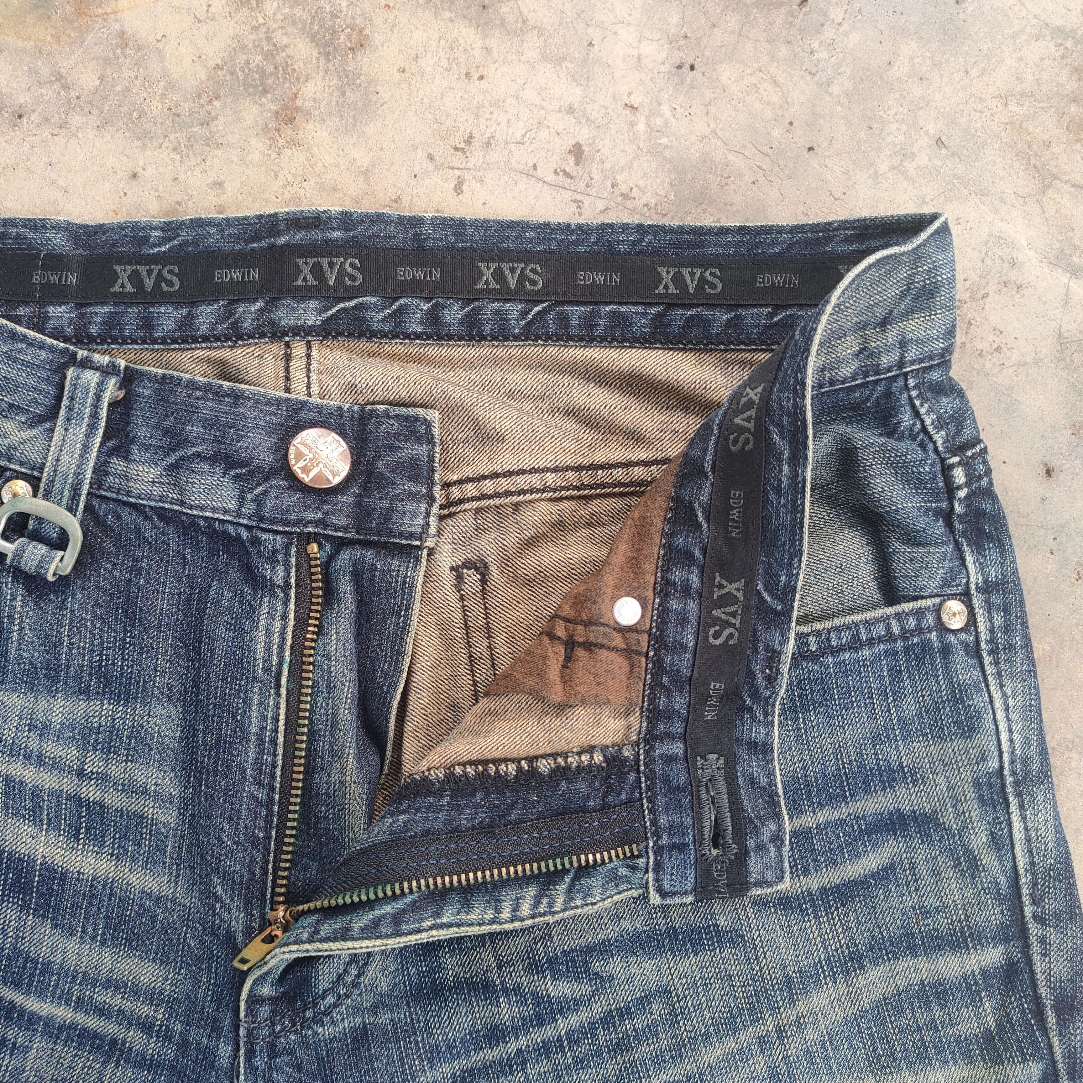 Edwin × Jean × Vintage VINTAGE EDWIN FLARE RIPPED FADED JEANS DENIM PANTS Size US 34 / EU 50 - 9 Thumbnail