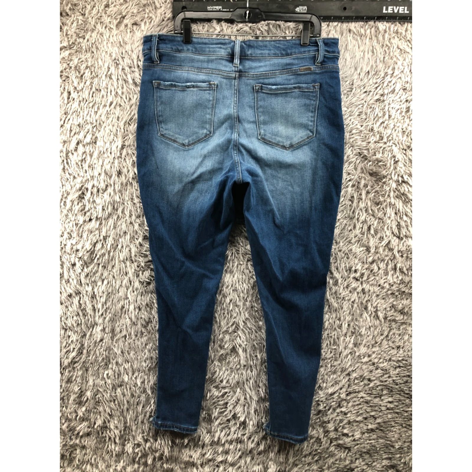 Vintage KanCan Skinny Jeans Womens 3XL Medium Wash Blue Button Fly Size 40" / US 18 - 5 Thumbnail