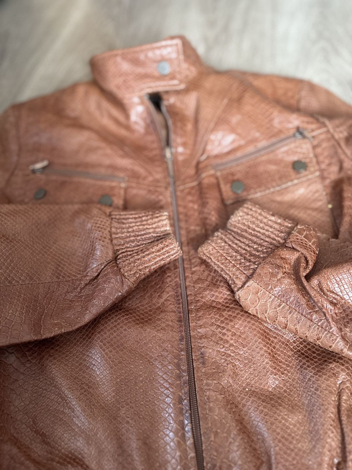 Kenneth Cole Kenneth Cole Leather Bomber Size L / US 10 / IT 46 - 3 Thumbnail
