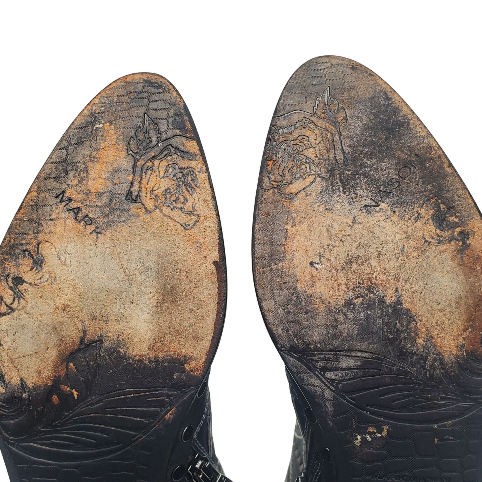 Mark Nason Italy Mark Nason Women's size 8.5 Black Leather distressed W Size US 8.5 / IT 38.5 - 13 Thumbnail